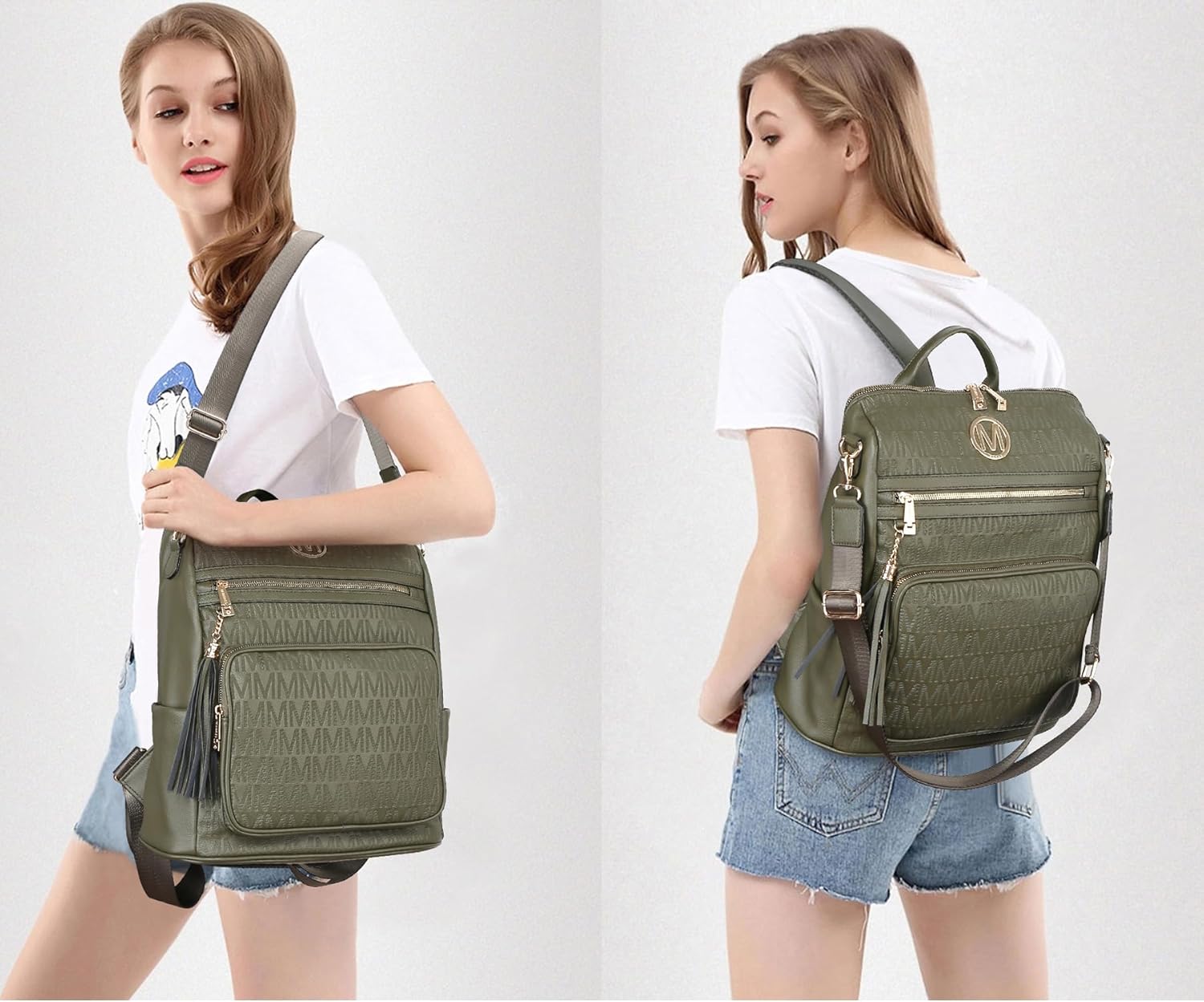 MKP COLLECTION Women Fashion Backpack Purse Convertible Large Rucksack Versatile Travel Shoulder Bags Handbag Set with Tassel - Image 3