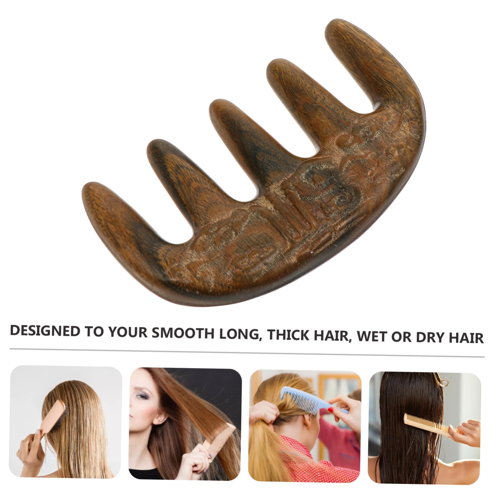FOMIYES 4stücke Sandelholz Massagekamm Handgefertigter Haarkamm Für Antistatisch Und Tragbar Für Reflexzonenmassage Und Haarstyling
