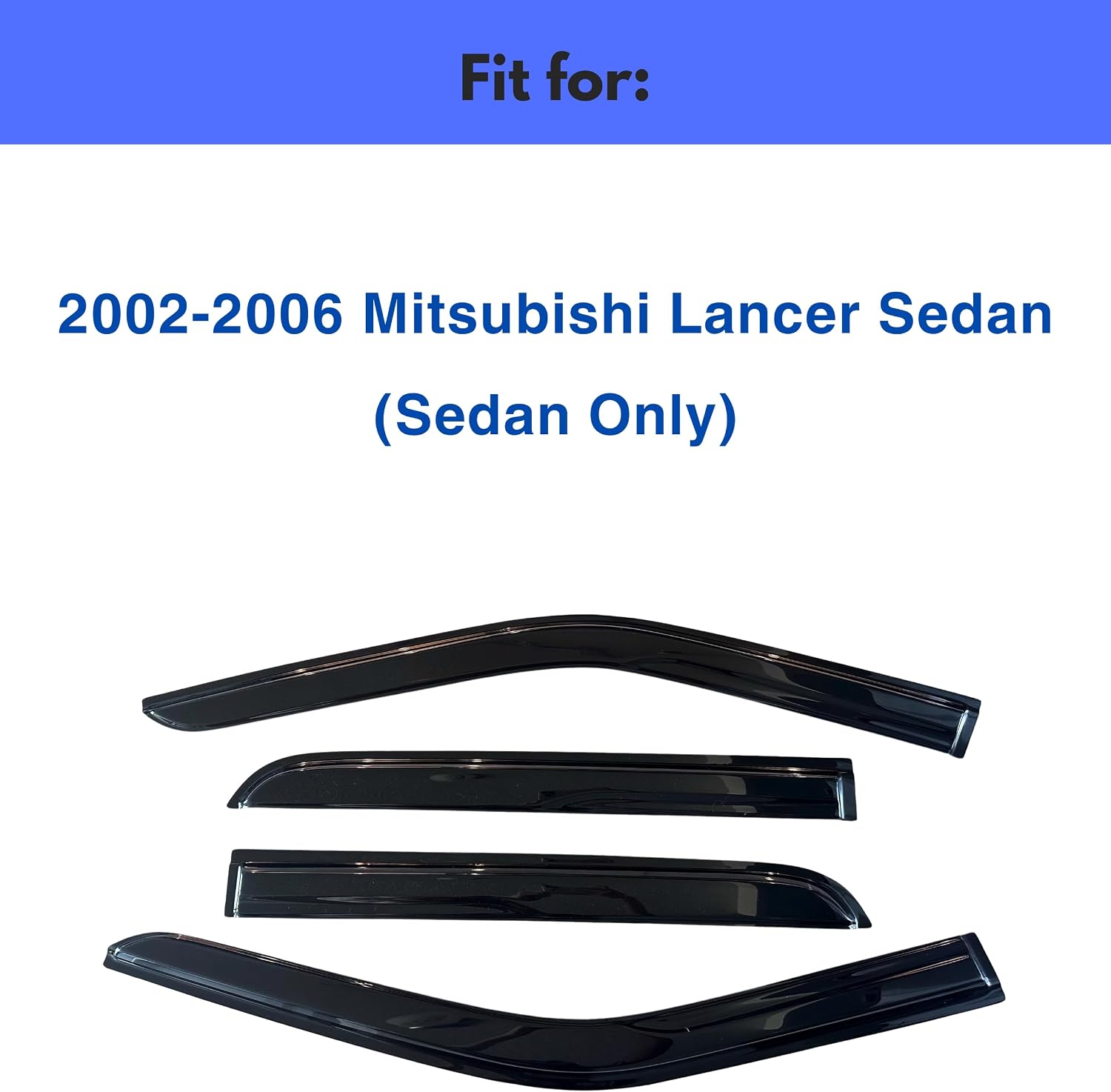 IG Window Visors Fit for 2002-2006 Mitsubishi Lancer Sedan, Out-Channel Rain Guards Vent Wind Deflectors 4PC, Car Accessories for 02-06 Lancer (Sedan Only)