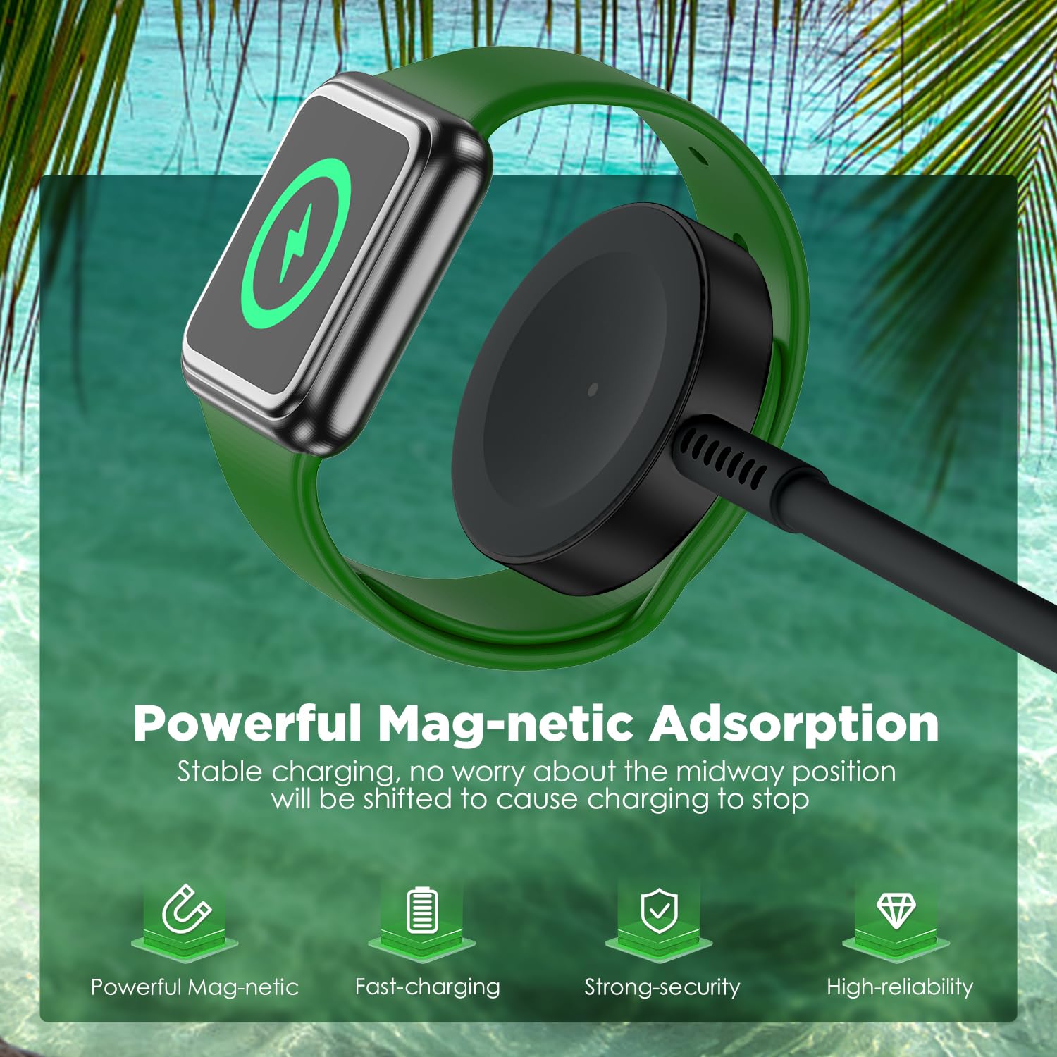 2Pack for Apple Watch Charger Cable, 3FT USB C to Magnetic Wireless Fast i-Watch Charging Cord [Portable], Compatible with iWatch Series Ultra/9/8/7/6/SE/SE2/5/4/3/2 - Black image 3