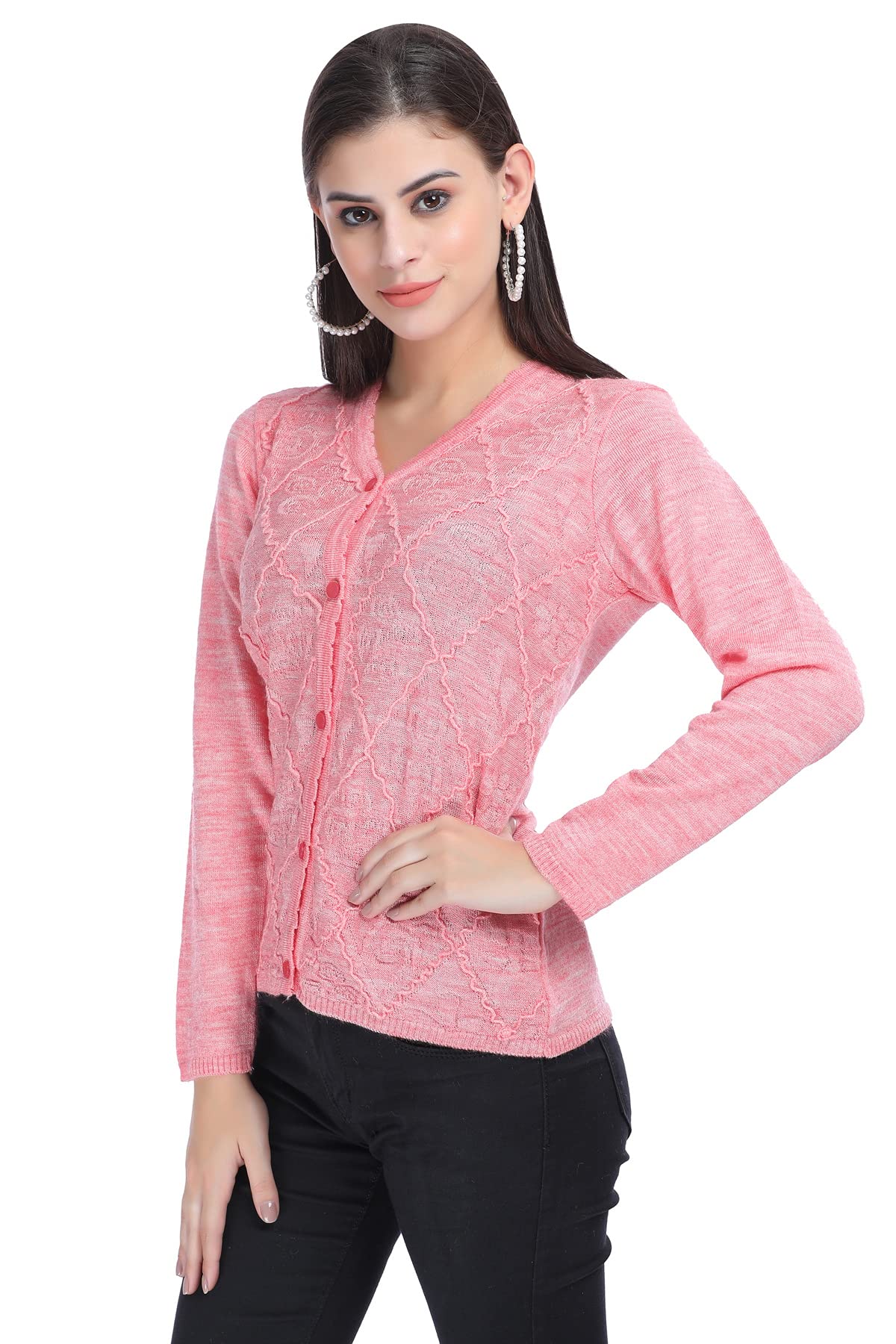 SeawaysV-Neck Embroided Cardigan Orchid Pink Small Size (34)