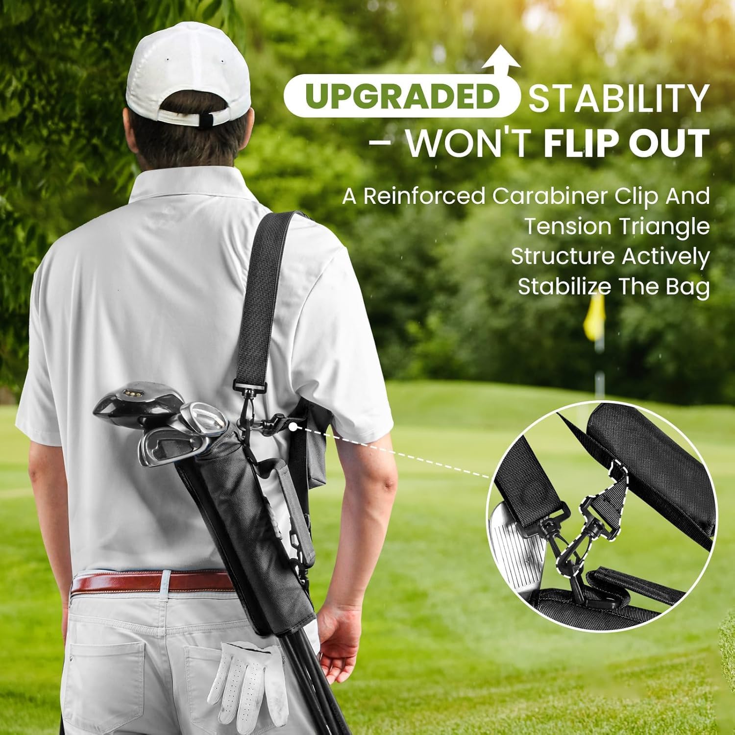 Mini bolsa de golf para hombres, mujeres y niños, práctica de campo de conducción, bolsa de lápices de golf con correas para el hombro, mangas ligera y duradera para entrenamiento de golf (negro)