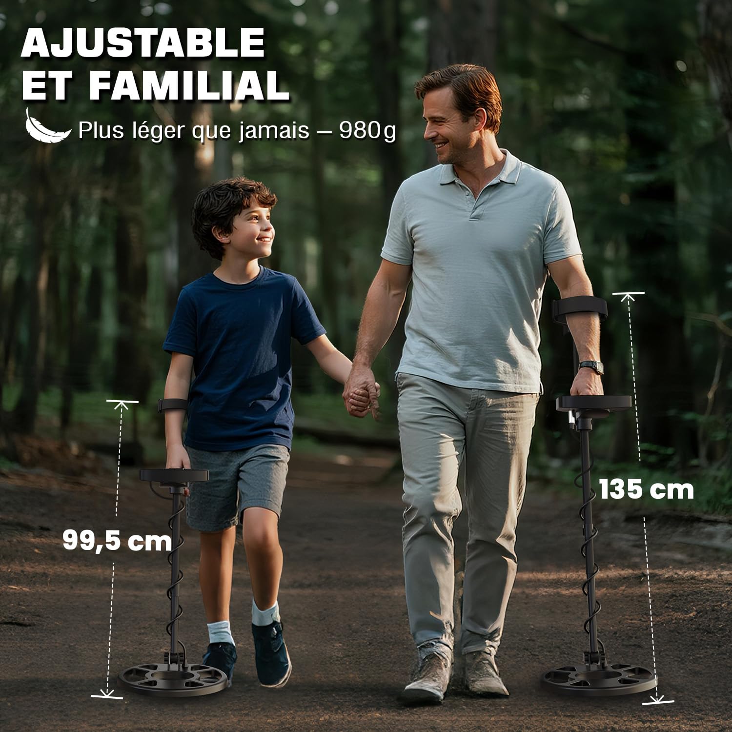 DR.ÖTEK Detecteur de Metaux Professionnel Kit pour Adultes Débutants, 6 Modes, Bobine IP68 Étanche, 3 Terrain Modes Terrain avec Pinpoint, Version améliorée, léger Détecteur de Métaux (AIR-Bleu)