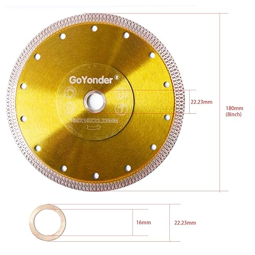 Miniatura 2 de GoYonder Hoja de sierra de diamante de 7 pulgadas, hoja de sierra de diamante súper fina para cortar azulejos de porcelana de cerámica, mármol de
