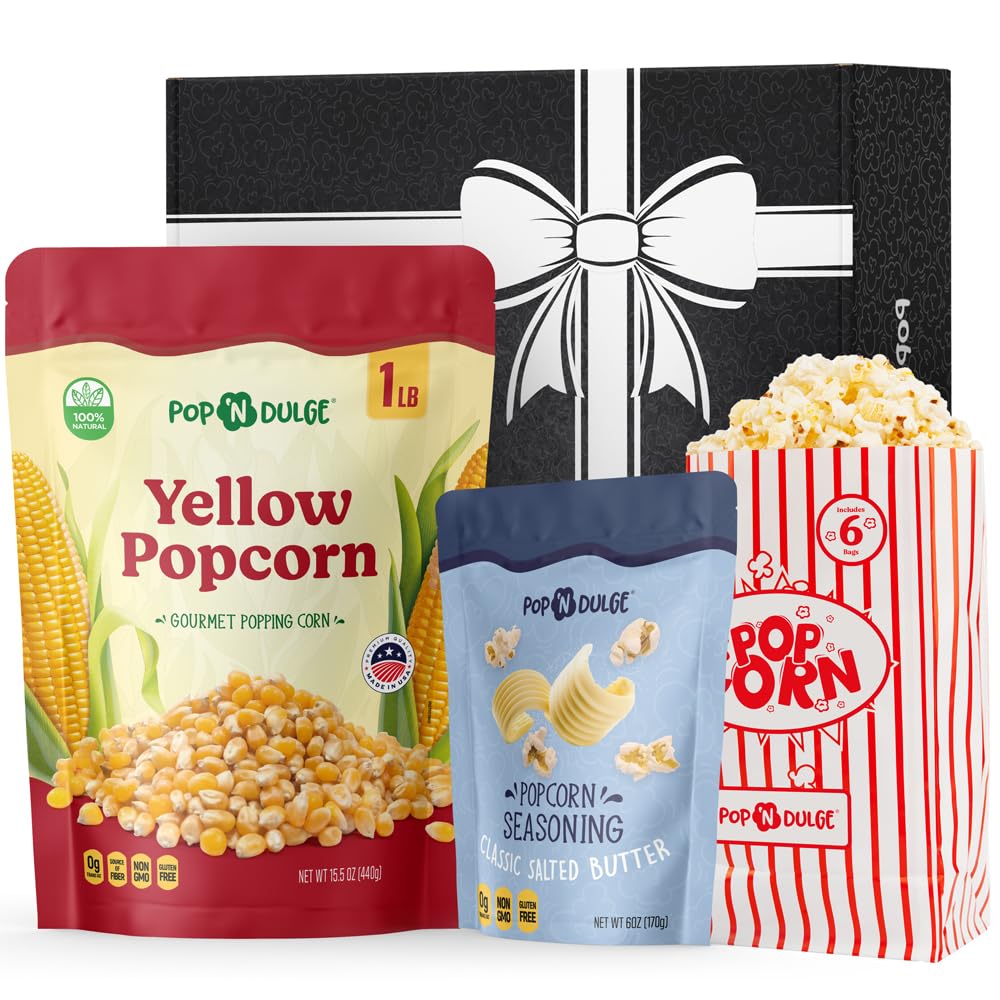 Popcorn Kernels Popcorn Seasoning Movie Theater Gift Basket Set, Bulk Popcorn