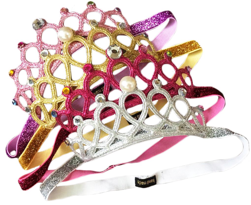 DANMY Baby Girl Rhinestone Crown Headbands Toddler Princess Headband Hair Accessories (2PCS)