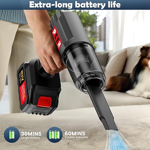 Miniatura 3 de Aspiradora de mano para el hogar, aspiradora portátil inalámbrica, recargable con 60 minutos de tiempo de funcionamiento máximo, aspiradora de alta