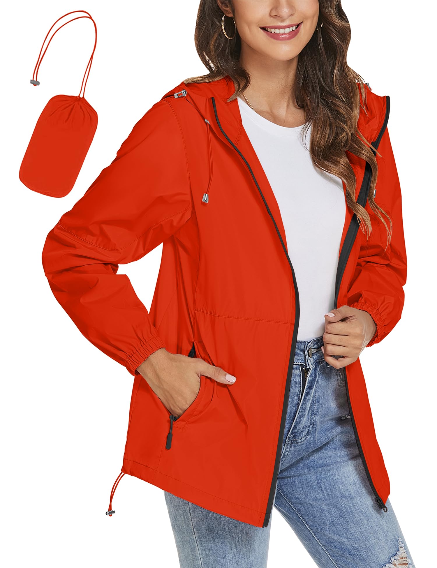 TCOT Womens Rain Jackets Waterproof Windbreaker Jackets lightweight Portable Rain Coat