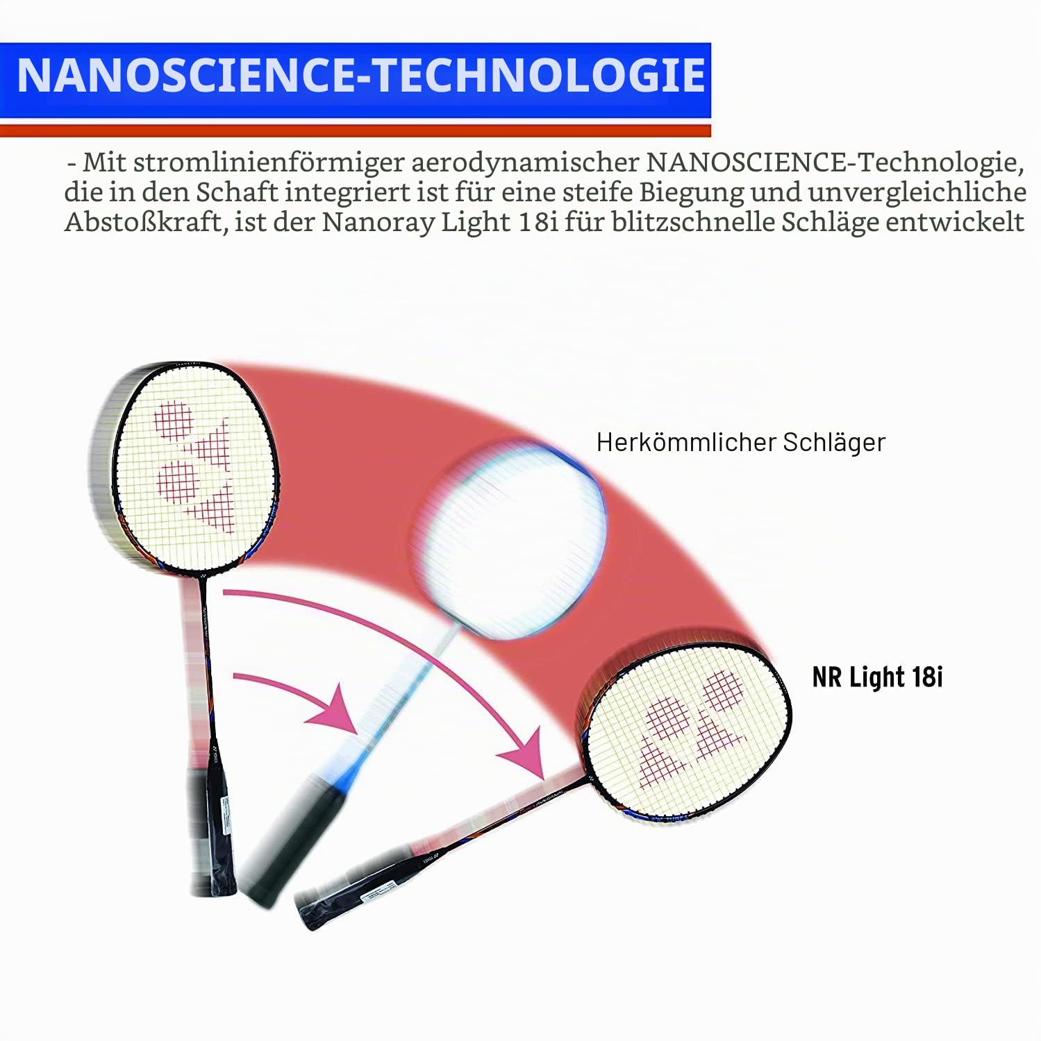 Yonex Nanoray Badmintonschläger Light 18i Graphit