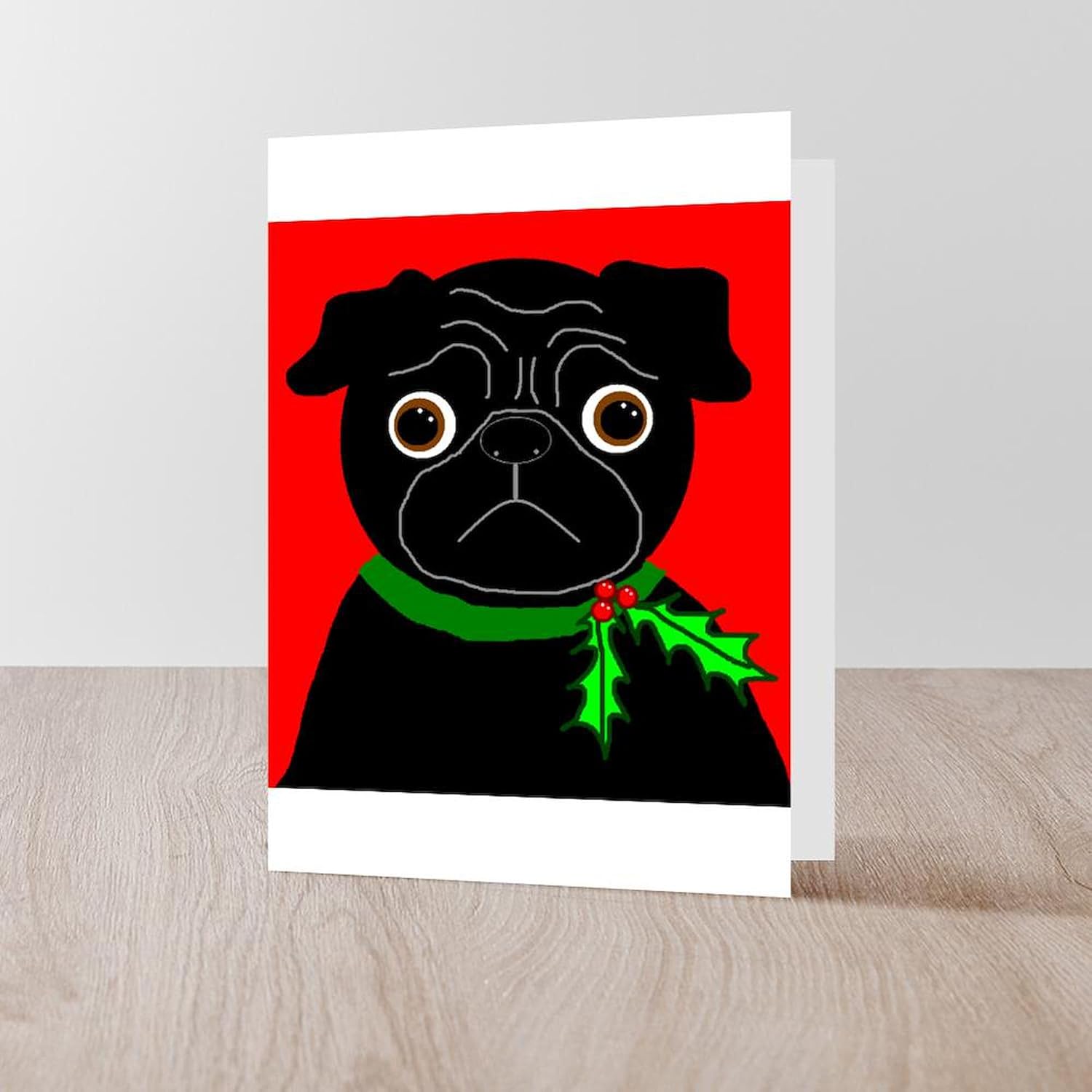 CafePress Holly (Black) Folded Greeting Cards (10-pack) Matte
