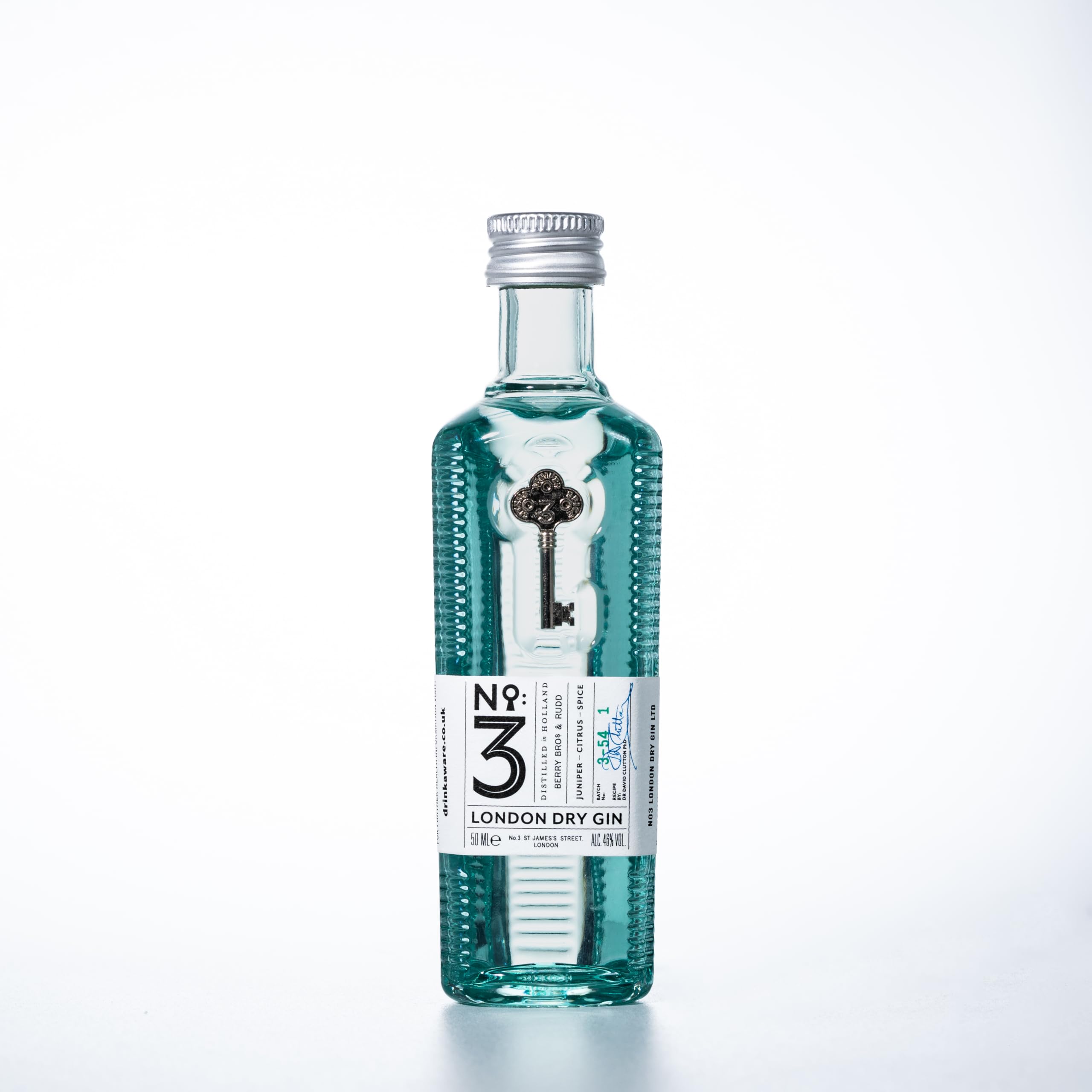 No.3 London Dry Gin Mini, Voted Best Gin in The World 4 Times, Great For Cocktails Including Martini, Cocktail Mixer for Negroni, Gin & Tonic & Tom Collins, No.3 Gin For All 46% ABV, 5cl 50ml
