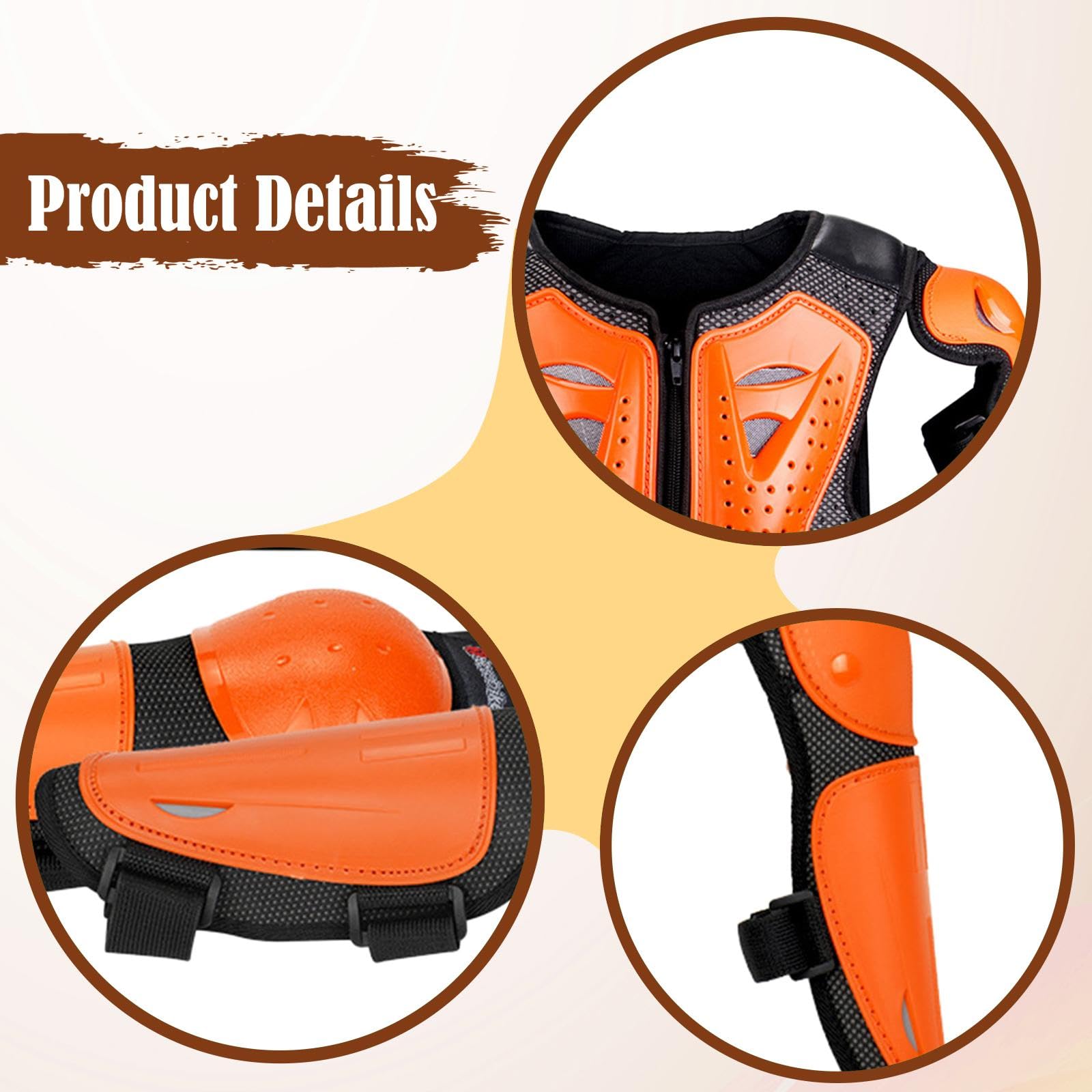 Kids Kit Protection Corps Entier Enfant Gilet Armure Poitrine Colonne Vertébrale Genouillères Coudières PVC