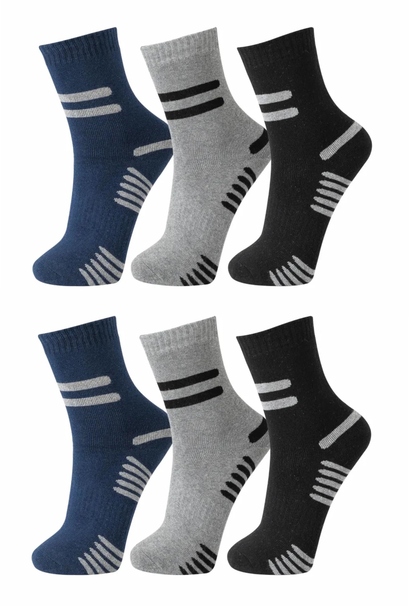 BestSale247 6 oder 12 Paar Herren Thermo Socken Warme Dicke Winter Sportsocken Ski Arbeitssocken Baumwolle
