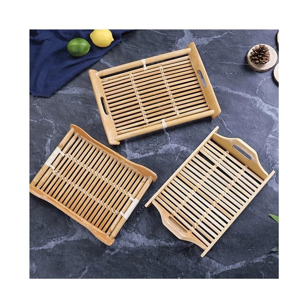 Plateau rectangulaire nordique en bois pour salle à manger, thé, extérieur, légumes, barbecue, après-midi, desserts – Décoration d'intérieur élégante et fonctionnelle