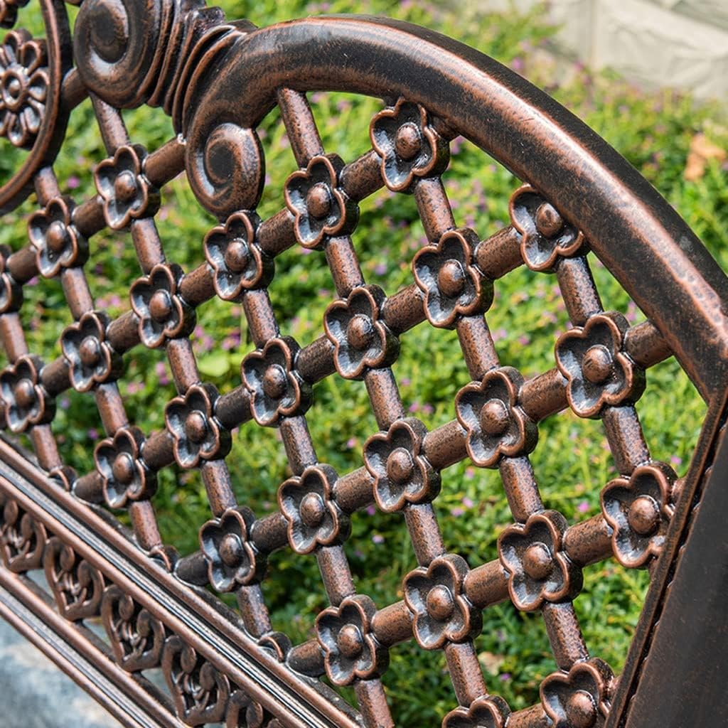 Patio Furniture Bench Cast Aluminum Park Chair Outdoor Bench Double Sofa Seat Outdoor Garden Leisure Bench Suitable for Courtyard Balcony Outdoor Bench(B1)
