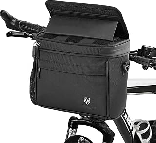 Lixada Fahrrad Lenker Tasche Wasserdicht mit Schultergurt und TPU-Fenster, höhenverstellbarer Touchscreen,Fahrradlenker Tasche stabile Lenker-MTB-Taschen Navigationstasche,20,5 x 18,3 x 12,5 cm
