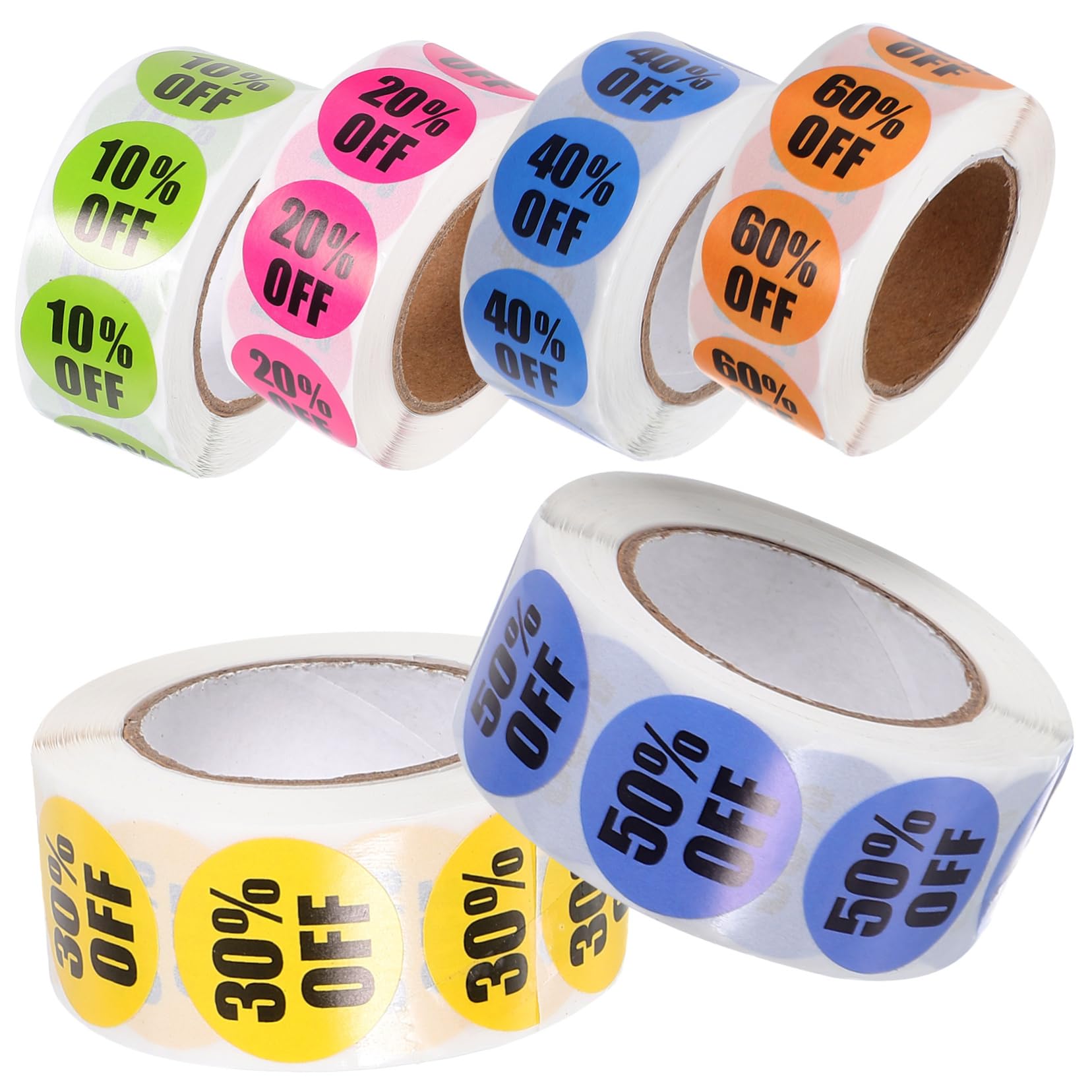 TEHAUX 3 Ensembles Etiquettes Autocollantes Étiquettes Autocollantes Autocollants Nombre Cercle Rond Étiquettes D'étiquette De Magasin De Détail Étiquette De Stickers 6 Rouleaux*3