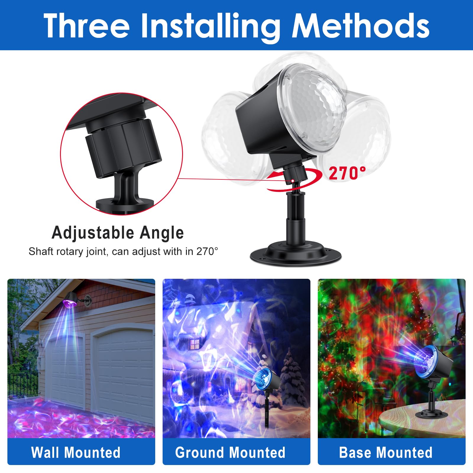 Ocean Wave Projector Light Outdoor 15 Colors Water Ripple Effect Lamp | IP65 Outdoor Projector with Remote for Halloween Christmas Decor – Ideal for Yard, Wall, Ground, Parties & Holiday Displays