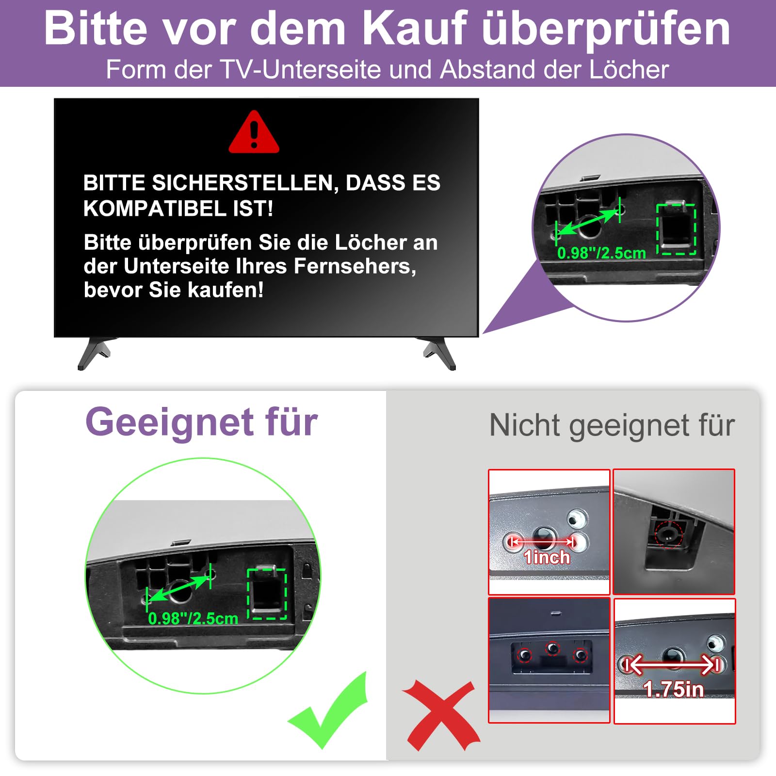 TV Standfüße für LG TV Beine, für 49 50 55 Zoll LG TV 55UJ630V 55UK6500 55UJ6540 55UM7300 55UN6900 55LJ5500UA 49UJ6300 49UK6300 49UM7300 49UN6900 50UK6300 50UK6500 50UM7300 50UN6900 mit Schrauben