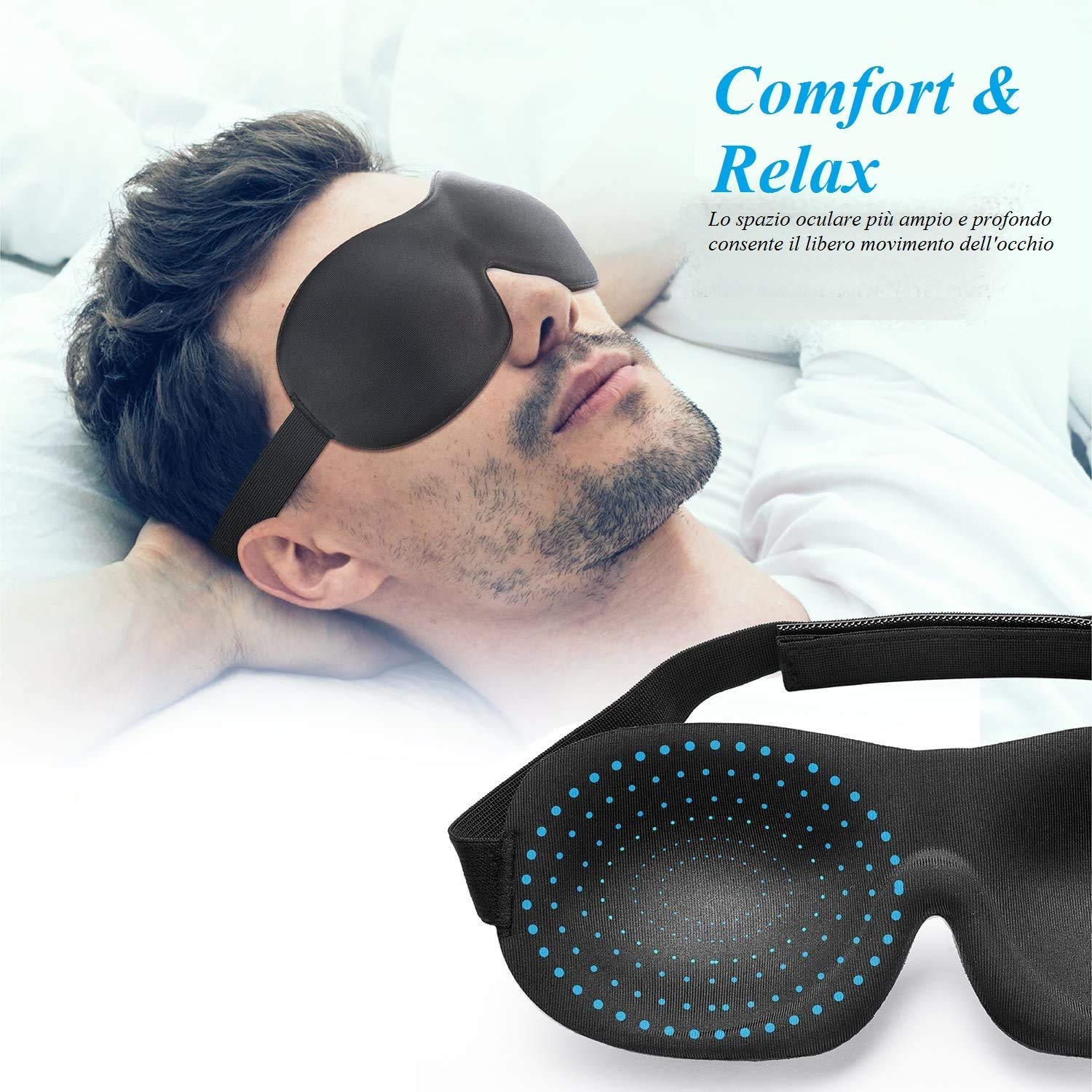 Mascherina per dormire in seta bene-sleep® - 100% seta con imbottitura