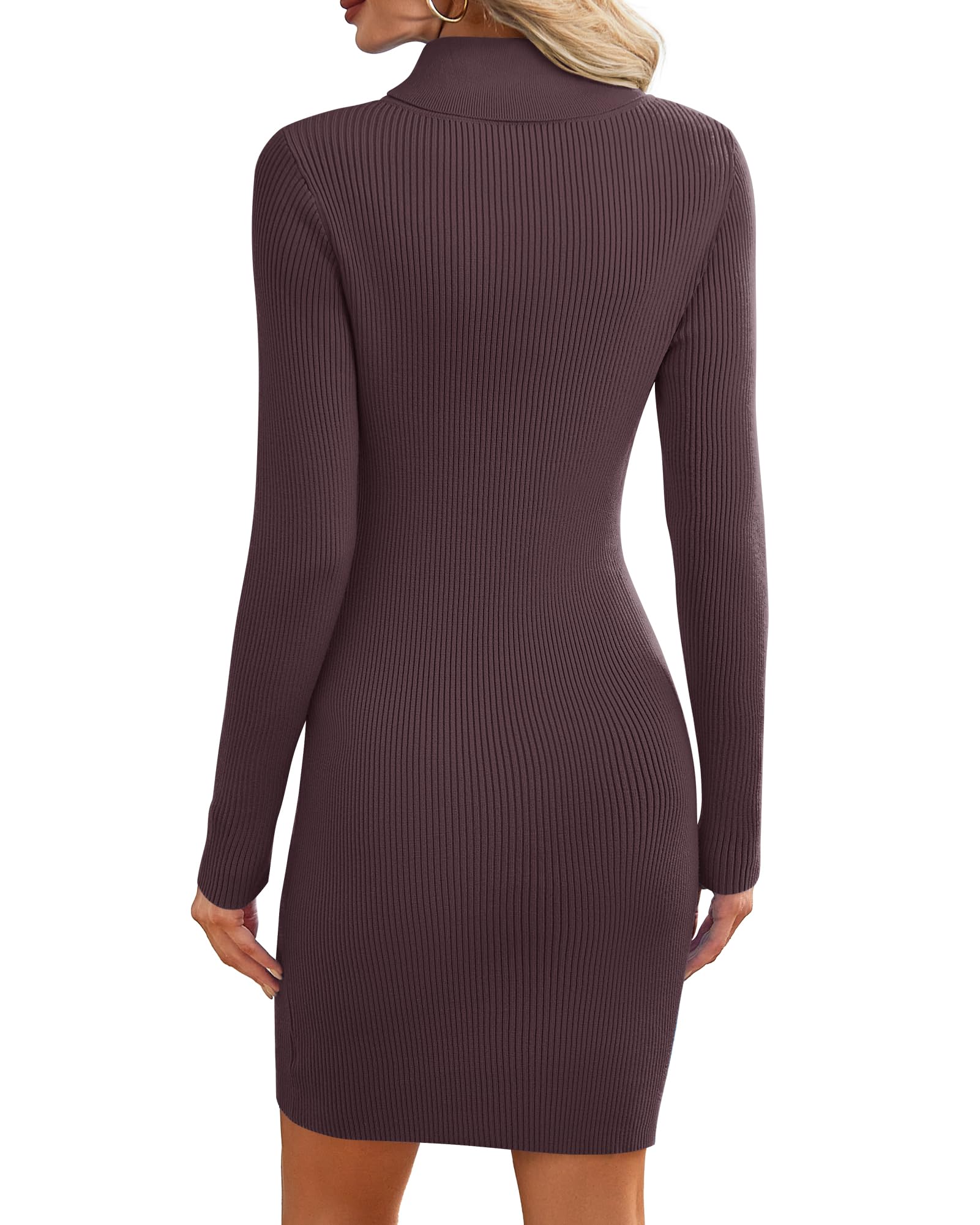AUSELILY Damen Rollkragen Strickkleid Bodycon Winterkleid