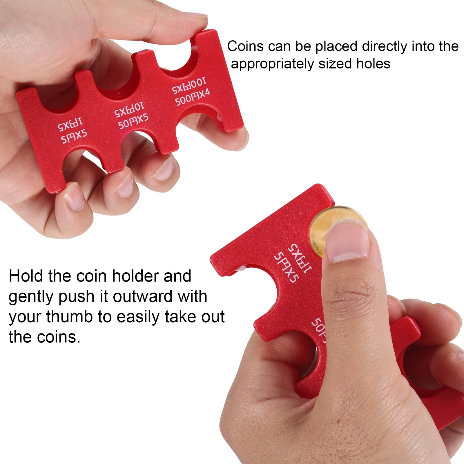 BOXOB 3 Piezas Monederos para Yenes Japoneses, Dispensador Organizador Monedas Cambio con 6 Ranuras Plástico Rectangular Portacambios para Exhibir Coche Viajes