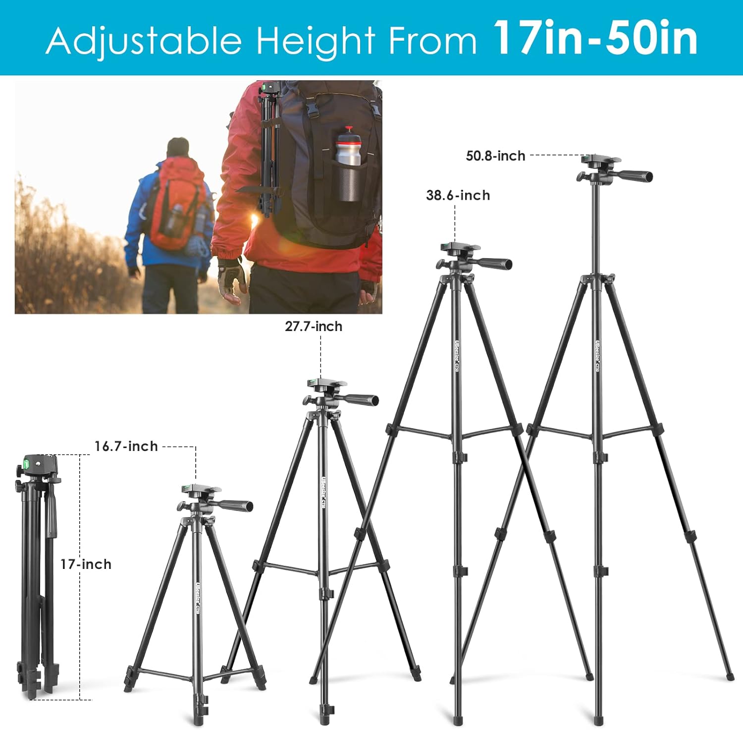 UBeesize 50" Phone Tripod, [2022 Upgraded] Extendable Cell Phone Tripod & Tripod S, Premium Flexible Phone Tripod with Wireless Remote, Mini Tripod Stand for Camera GoPro/Mobile (Upgraded) : Cell Phones & Accessories