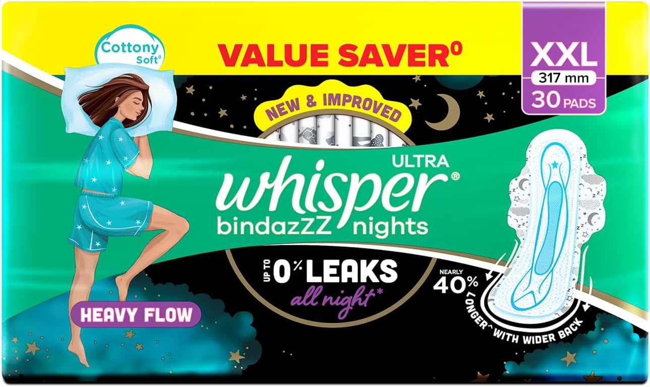 Bindazz Night Sanitary Pads - XL+ (27+3)Pcs '