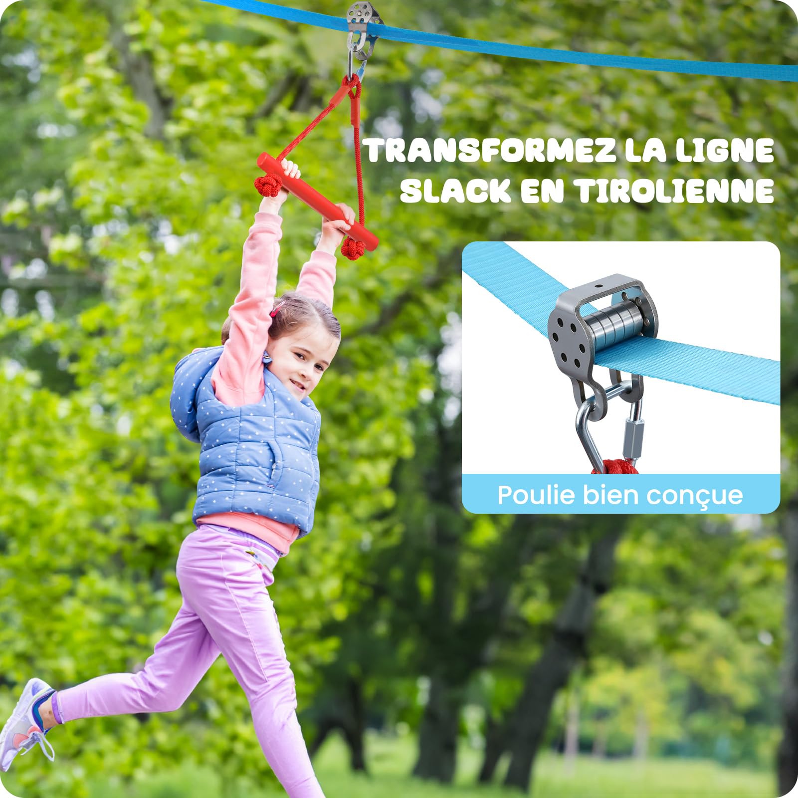 Hapfan Parcours Ninja d'obstacles,15m×2 Slackline avec 8 Obstacles à Suspendre Mixte,Slackline kit Parcours d'obstacles à Suspendre en Plein air,Filet et échelle,Monkey Bar Kit,tyrolienne