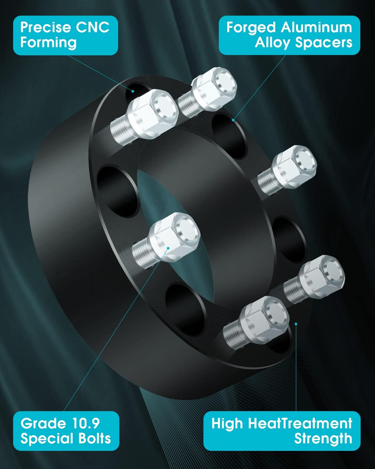 4Pcs 2" 5x5 to 6x5.5 Wheel Adapters fit for Jeep for Dodge for GMC for Chevrolet,5x127mm to 6x139.7mm Wheel Spacers Adapters Bore 78.1mm with 14x1.5 Studs