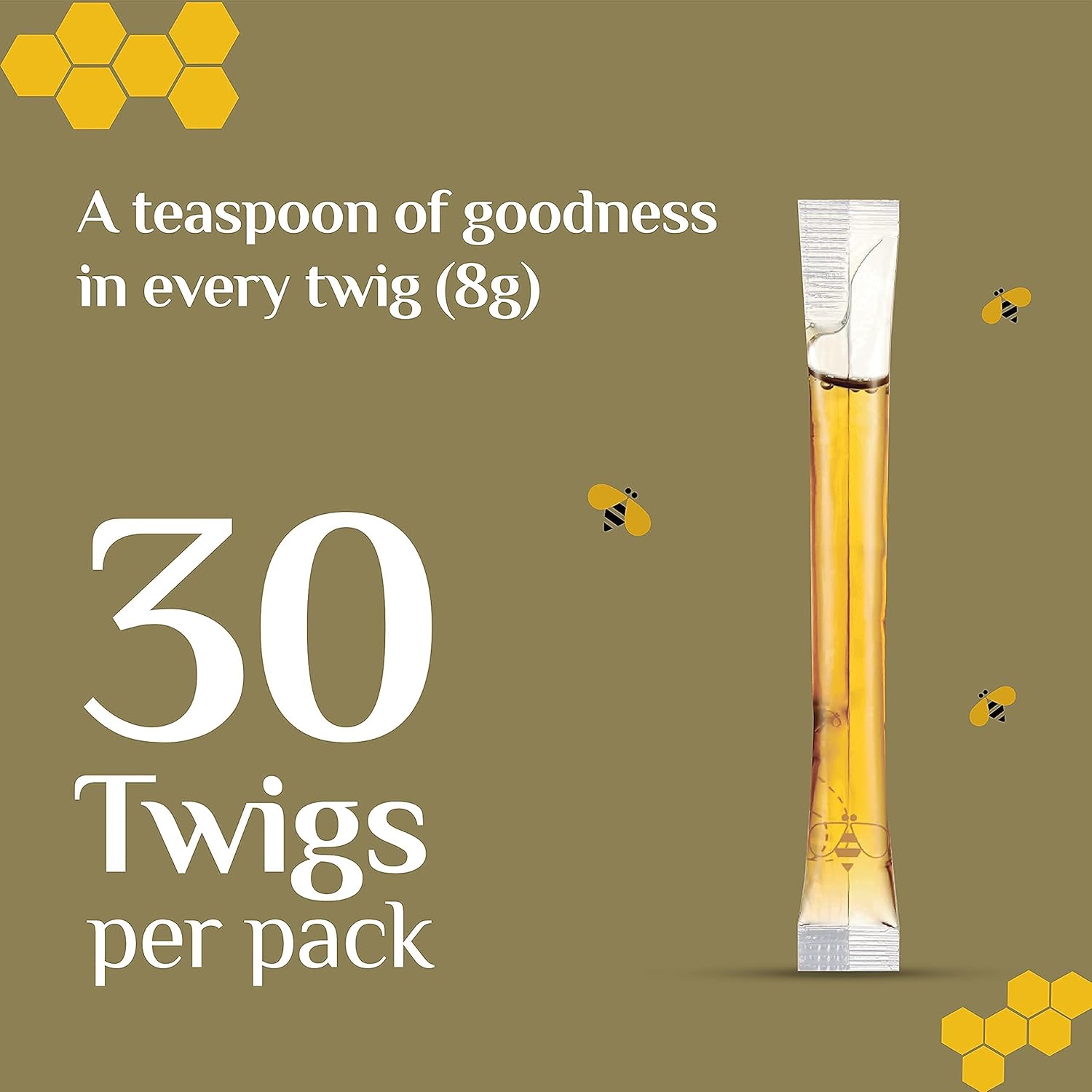 Honey Twigs - Pure Honey Sticks Pack | Pure Himalayan & Vanilla Flavoured Combo - 60 Count (30 straws each) | 100% Natural, On the Go, Mess-Free