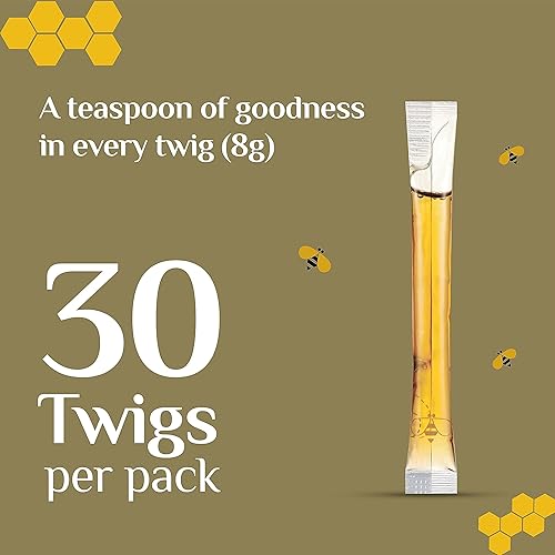 Miniatura 5 de Honey Twigs - Paquete de palitos de miel pura | Combo puro sabor Himalaya y vainilla - 60 unidades (30 pajitas cada uno) | 100% natural, para