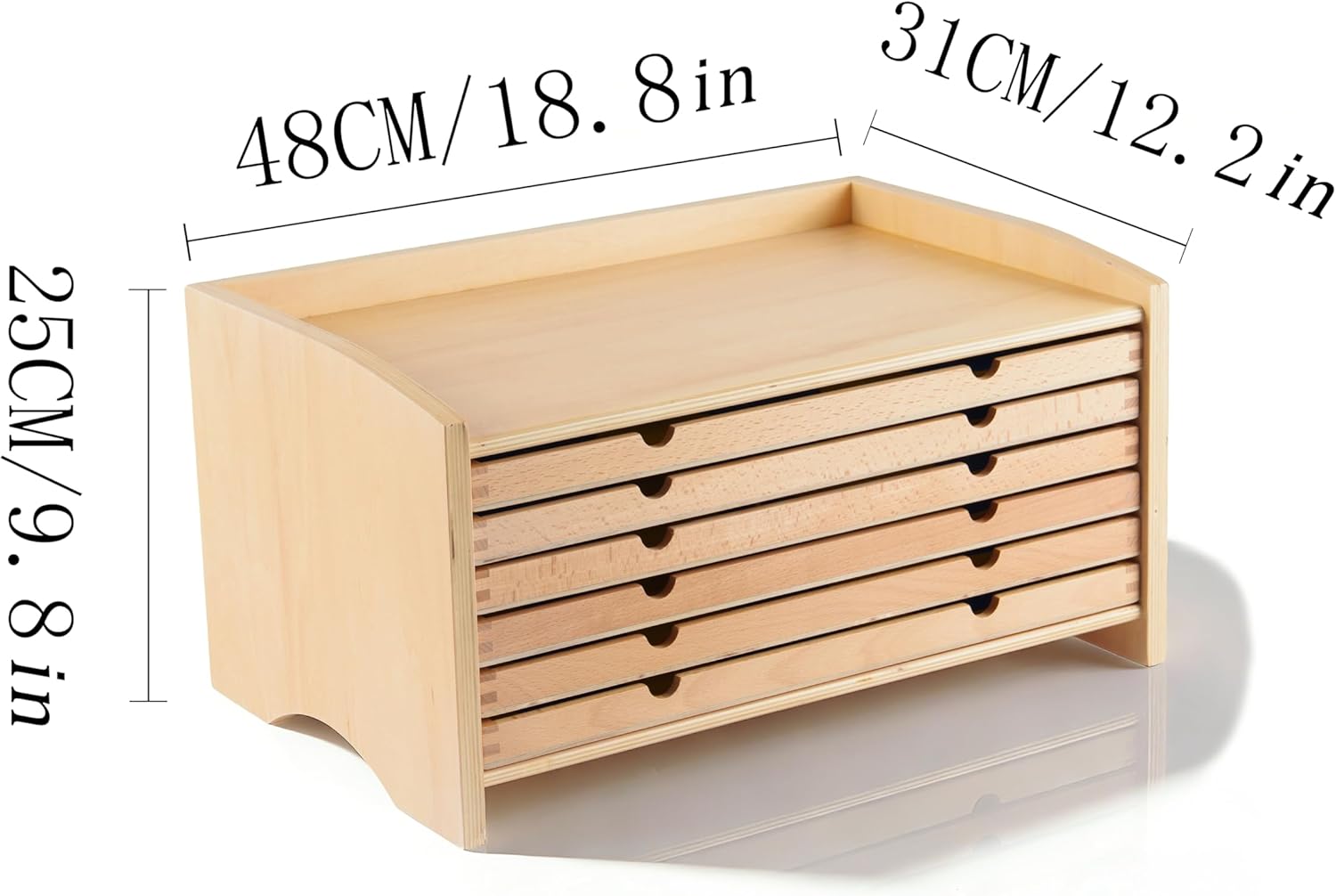 Montessori Geometric Cabinet Complete Set 18lbs - 6 Drawer Solid Beechwood Sensorial Materials, 35 Geometric Insets for Early Education, Preschool Learning Tools for Shape Recognition & Geometry