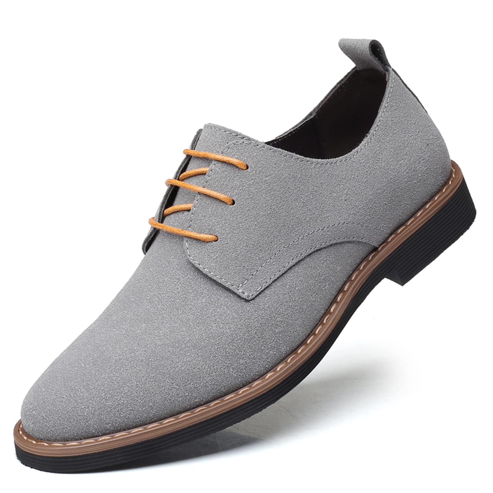 Mens Oxford Dress Shoes Classic Lace Up Casual Suede Leather