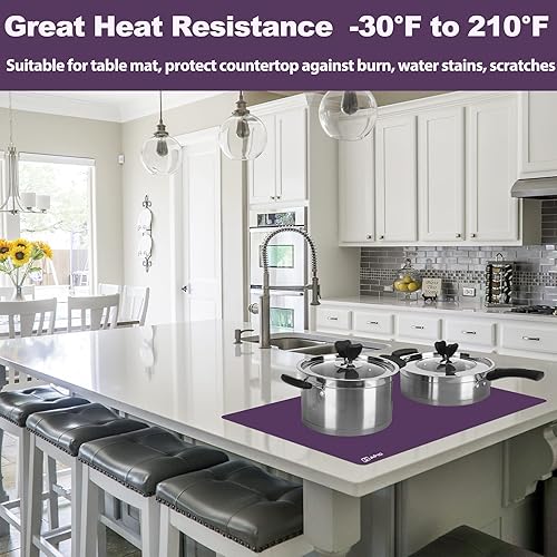 Vista 35 de Sapid Hoja de silicona extra grande para manualidades, alfombrillas de silicona gruesa para joyería, alfombrilla de silicona antideslizante para Azul