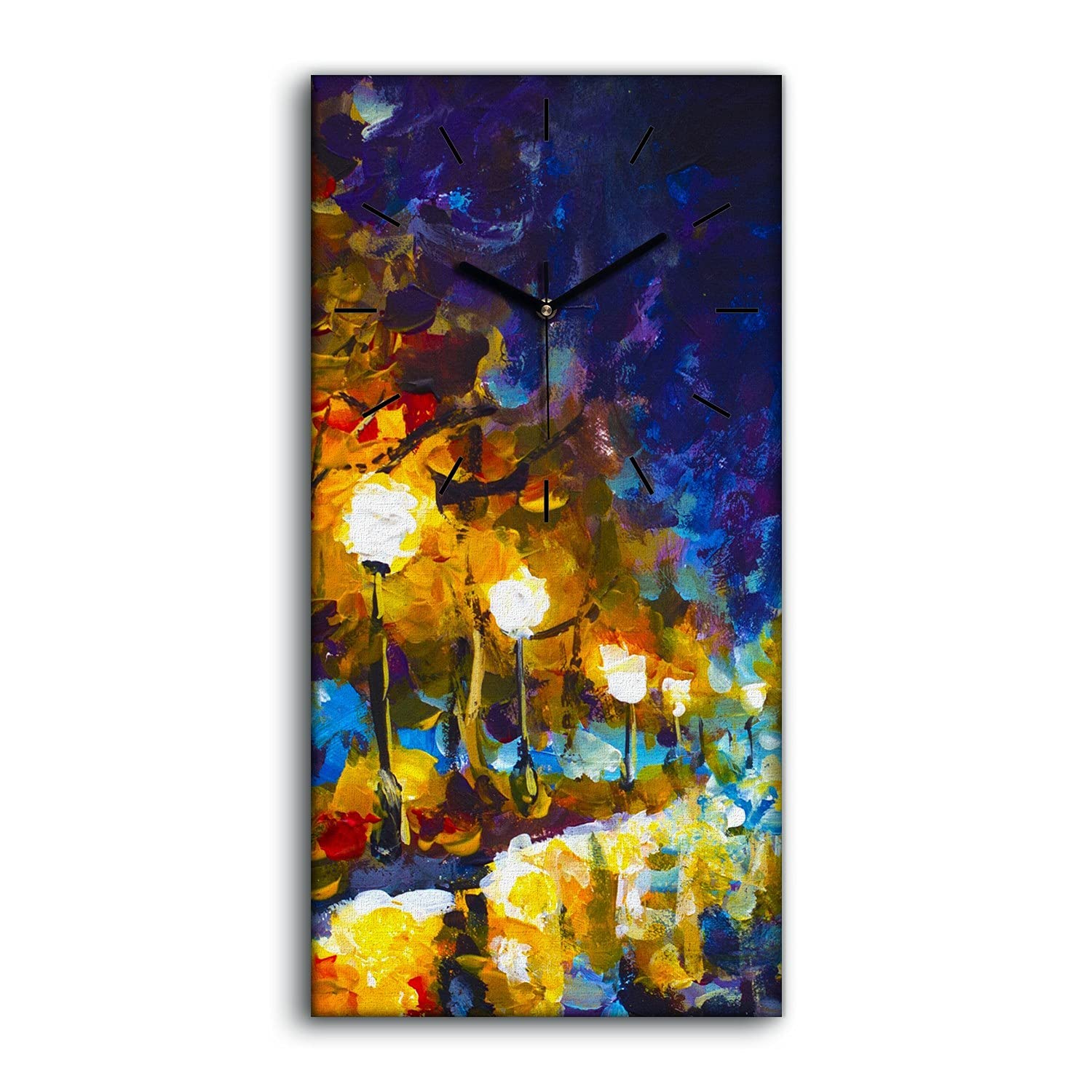 Horloge murale salon moderne toile tableau nuit lumineuse