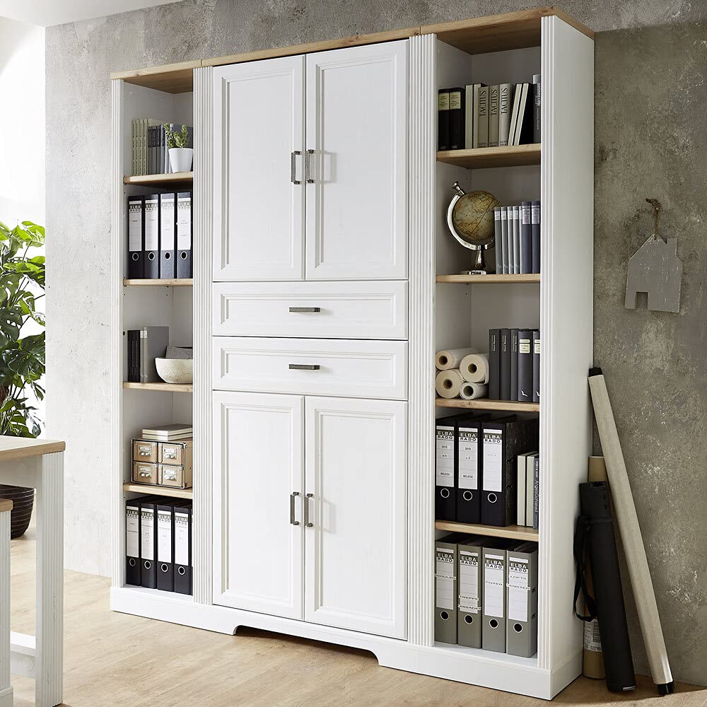 Lomadox Büro Aktenschrank Kombination Pinie hell Artisan Eiche