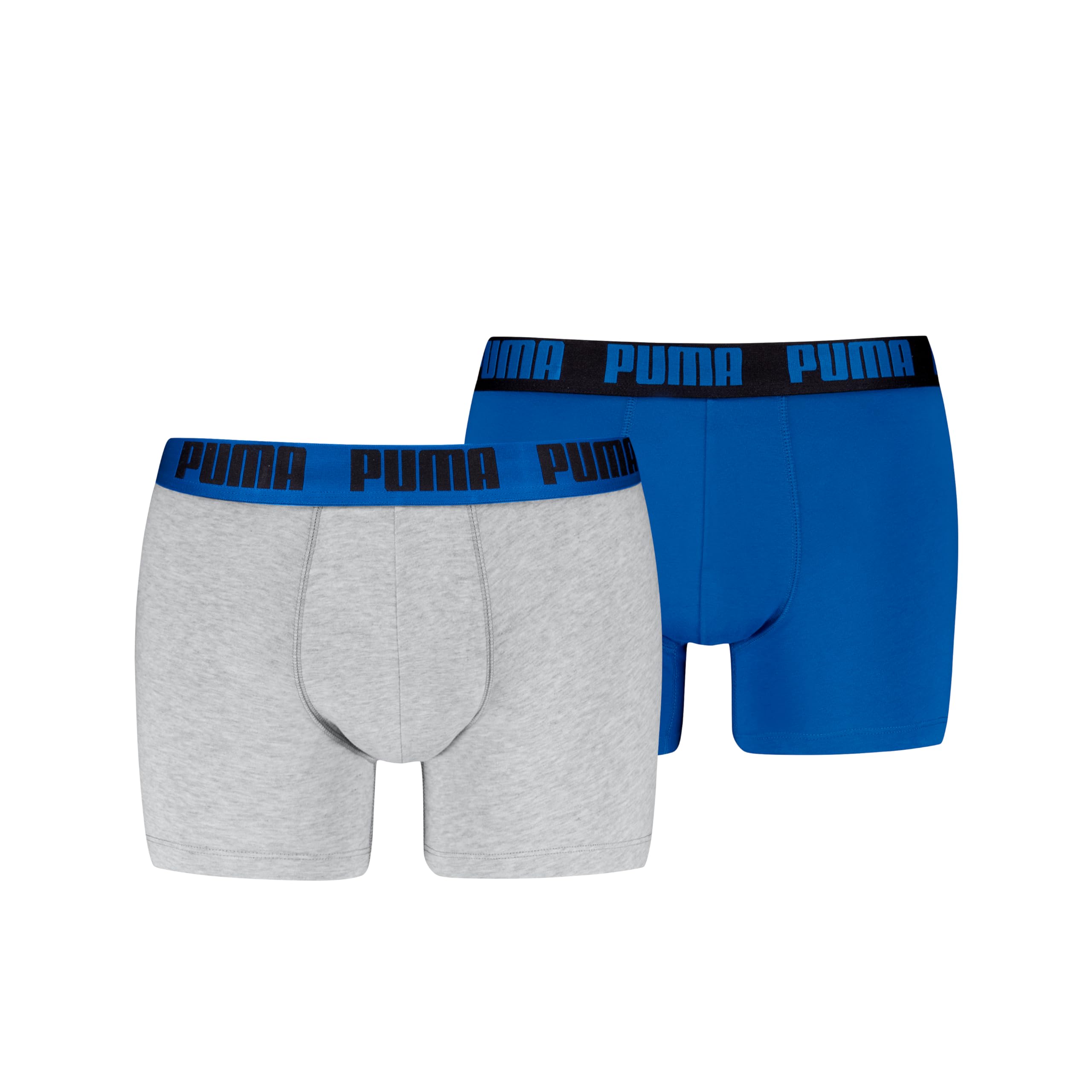 PUMA Men's Everyday Boxer, Blue/Grey Melange, S (Pack of 2)