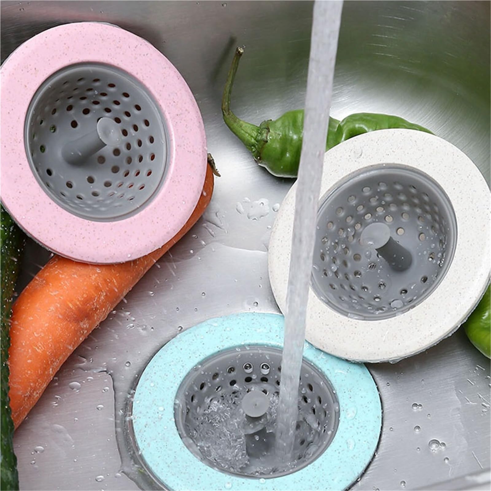 5 uds Filtro de Cocina colador baño Ducha desagüe Fregadero Cubierta Pelo alcantarillado Cesta Opcional para Bañera,Ducha