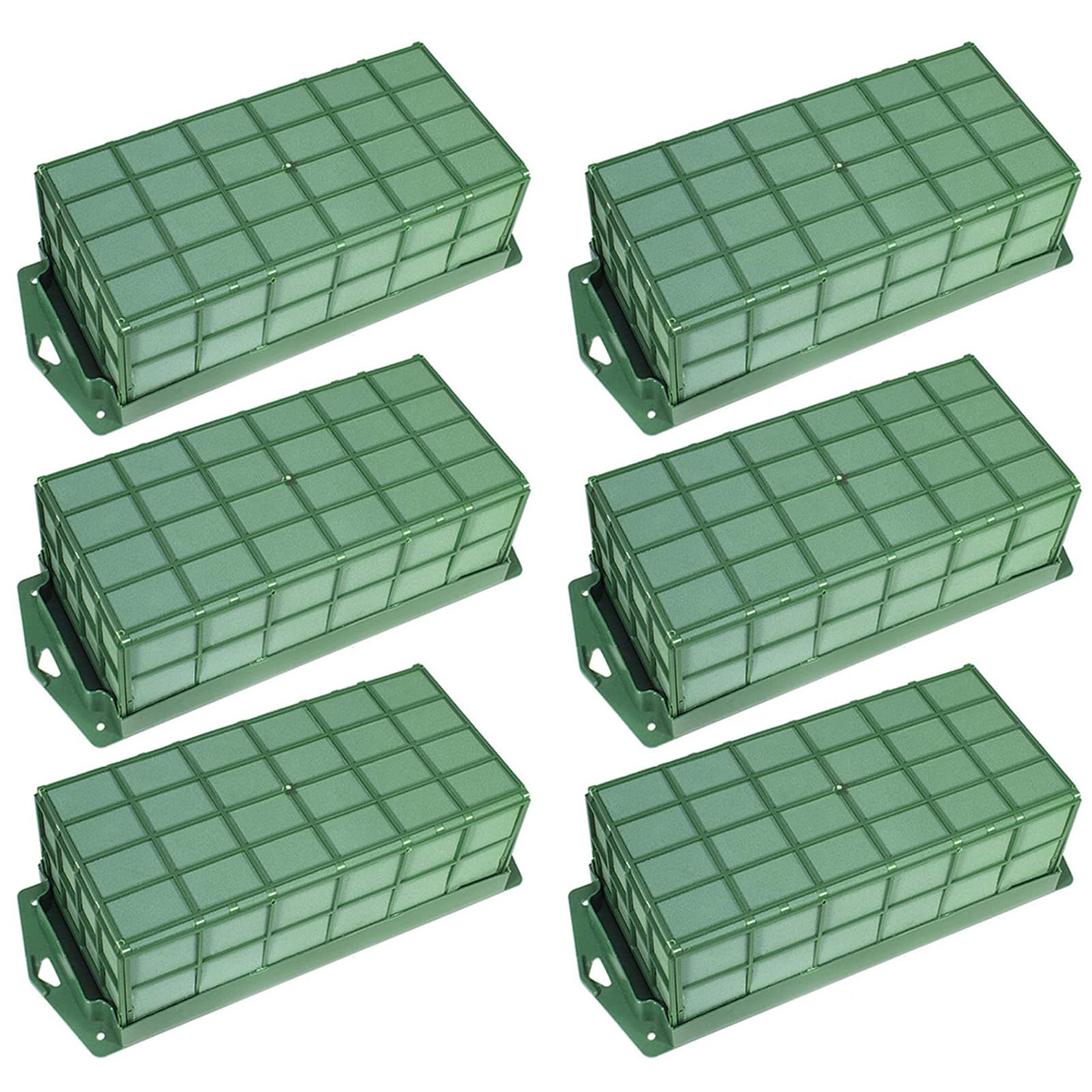 Porte - fleurs en cage rectangulaire en mousse de fleurs vertes, bol en cage avec mousse de fleurs pour fleurs pour pièce centrale de table à manger insert floral (6)