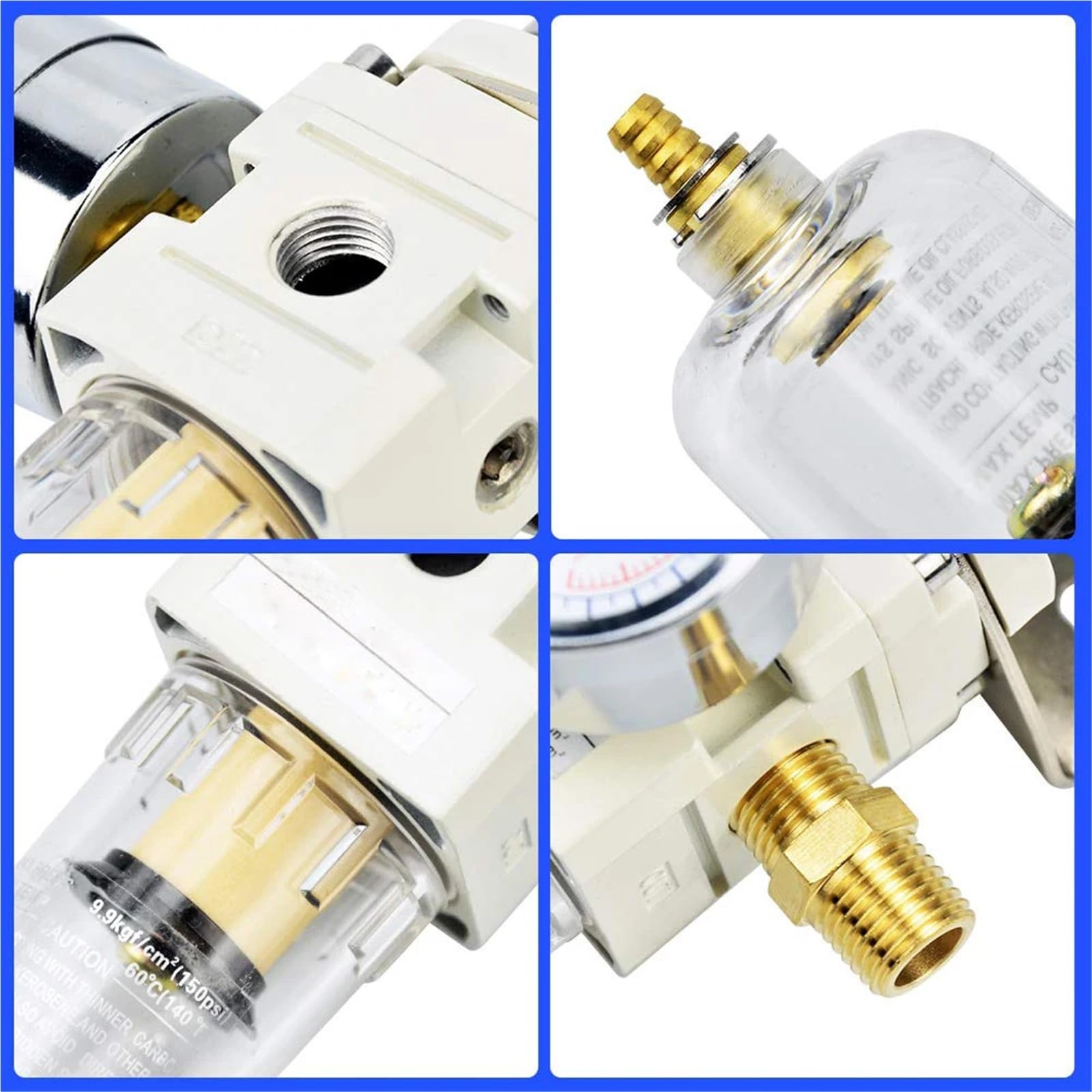 Regulador de presión de filtro de aire neumático AW2000-02 de 1/4" con manómetro (1 unidad)(AW2000-02 F C)