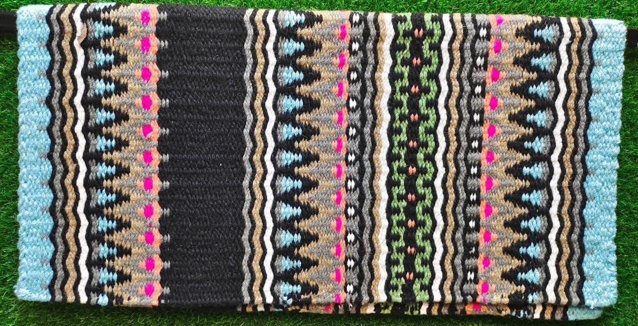 HUMAYL Saddlery Saddle Pad/Blanket for Horses Western Show Horse Saddle Blanket New Zealand Design Handmade Wool Saddle Blanket Top Wool Saddle Pad Regular Size : 34" L x 36" W x 1" inches PAD047