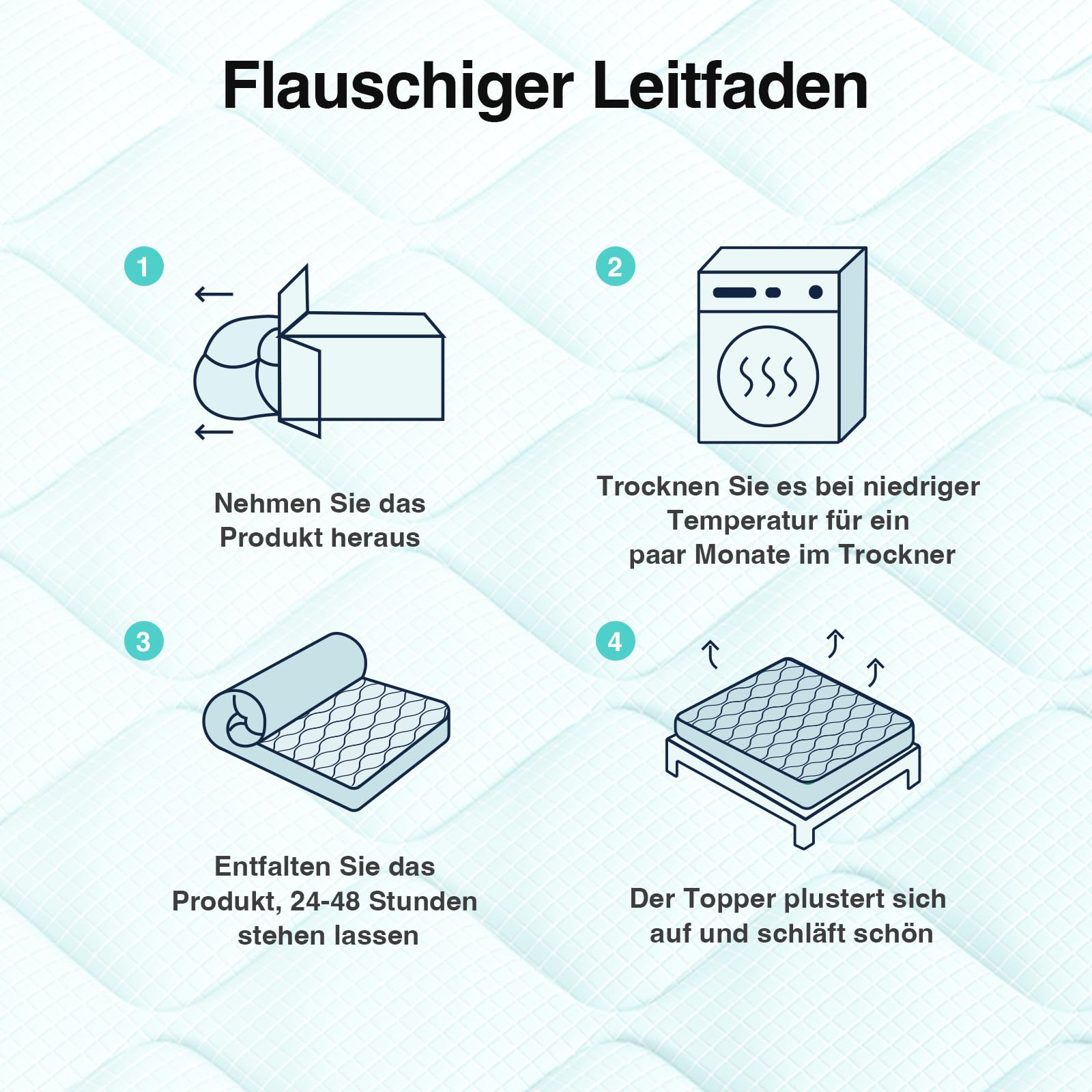 Novilla Cooling Matratzenauflage 140x200cm, Gewebe mit Kühlfaktor, Atmungsaktiv und Hautfreundliches, Dreilagiges Air-Layer-Gewebe, 3 cm Stützende Faserpolsterung, 30 cm Elastische Kante, Oeko-TEX