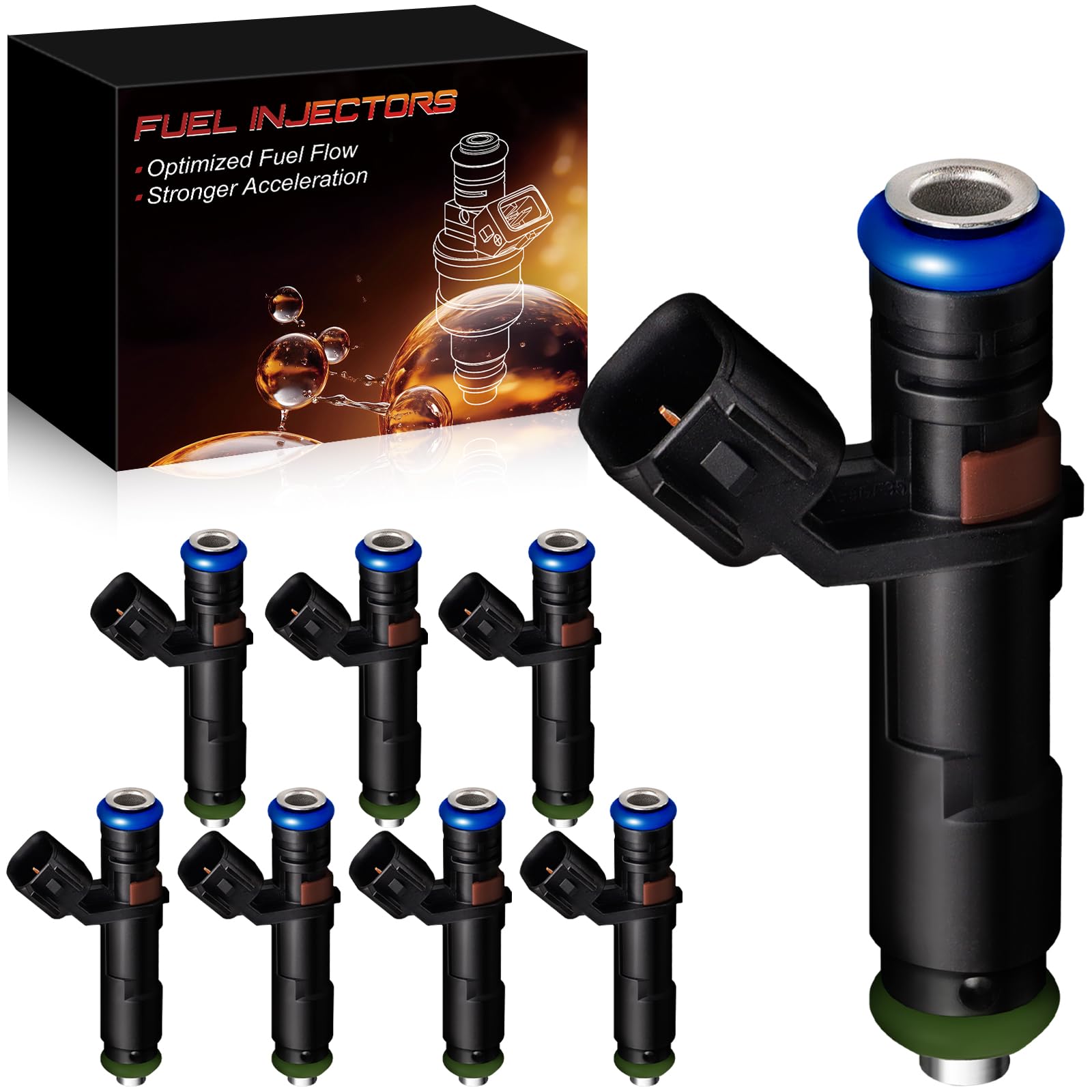 FJ817 5.4L Fuel Injectors Fit For:-Ford F150 F250/F350 Super Duty Expedition Lobo 2005 2006 2007, For:-Lincoln Navigator Mark LT 2005 2006 2007, 5C3Z9F593DA 8S4Z9F593A 5C3Z-DC (Set of 8)