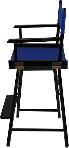 Miniatura 4 de American Trails - Silla de director extra ancha de 24 pulgadas, marco negro con lienzo azul real, altura de mostrador