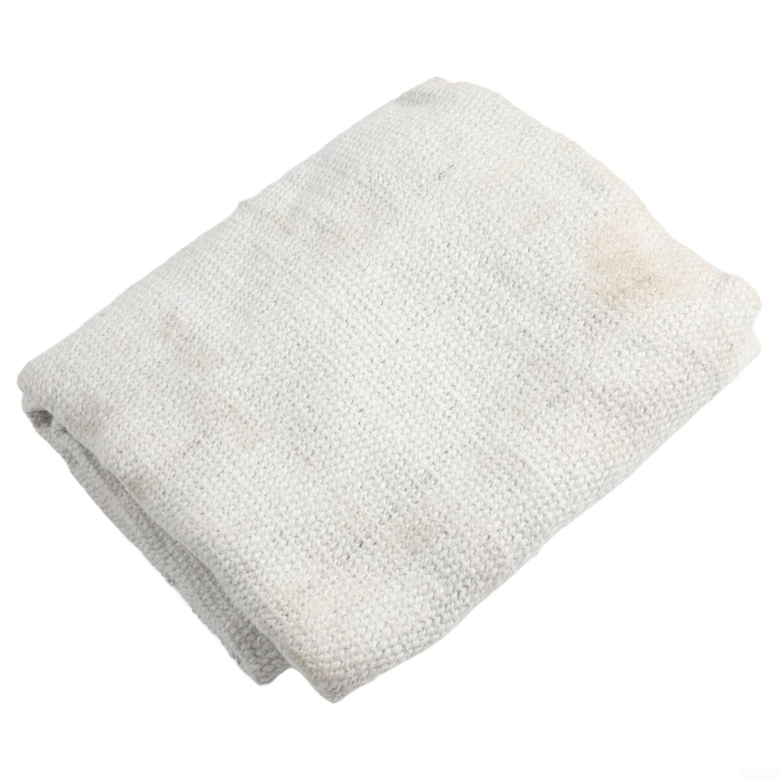 Tejido de fibra cerámica de alta temperatura, 2 mm, manta ignífuga, resistente a 1260 °C, tejido de porcelana, para puertas de horno, protección de trabajadores, color blanco (1 x 1 m)