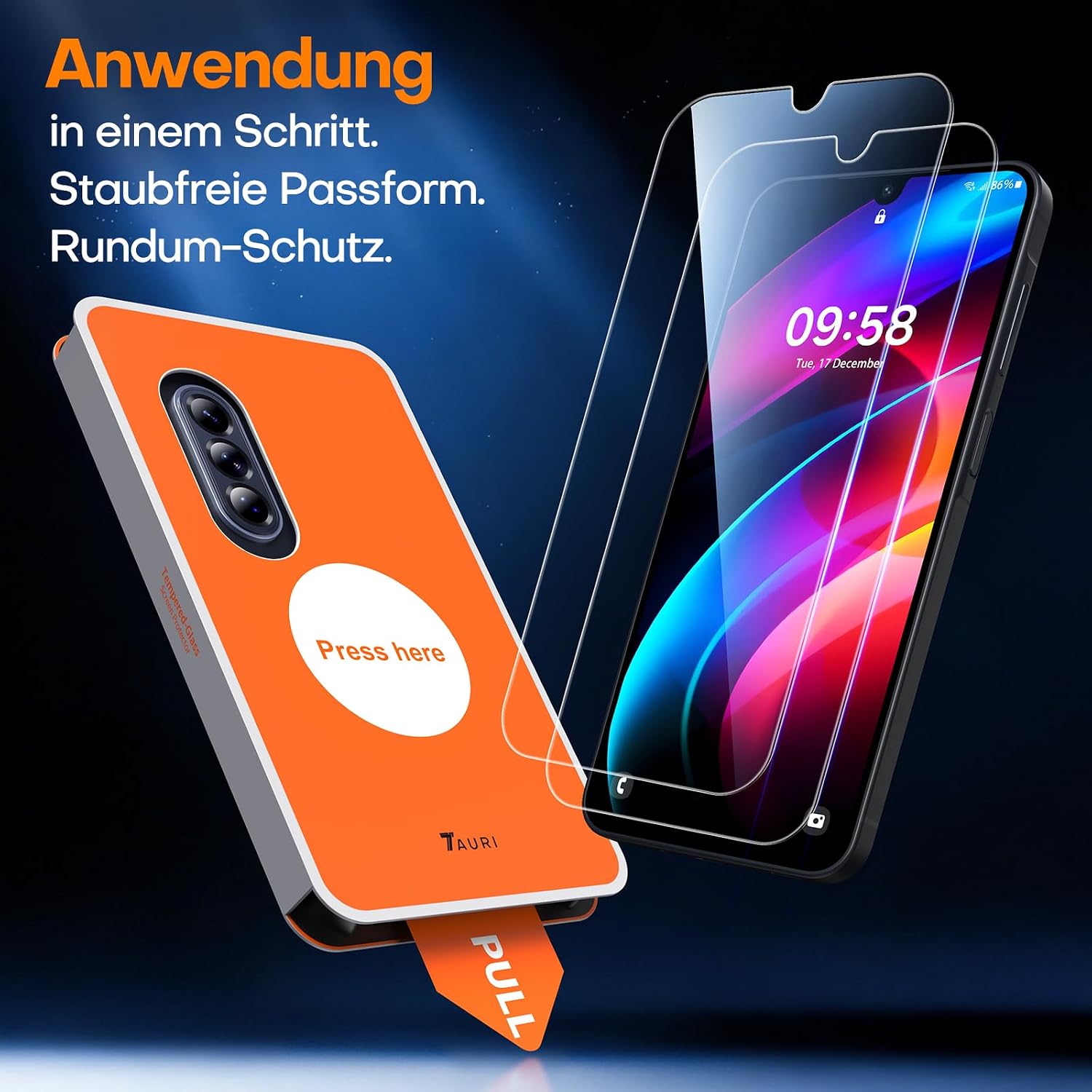 TAURI für Samsung Galaxy A17 5G Panzerglas 6,7 Zoll - 2 Stück - Mise en situation et utilisation
