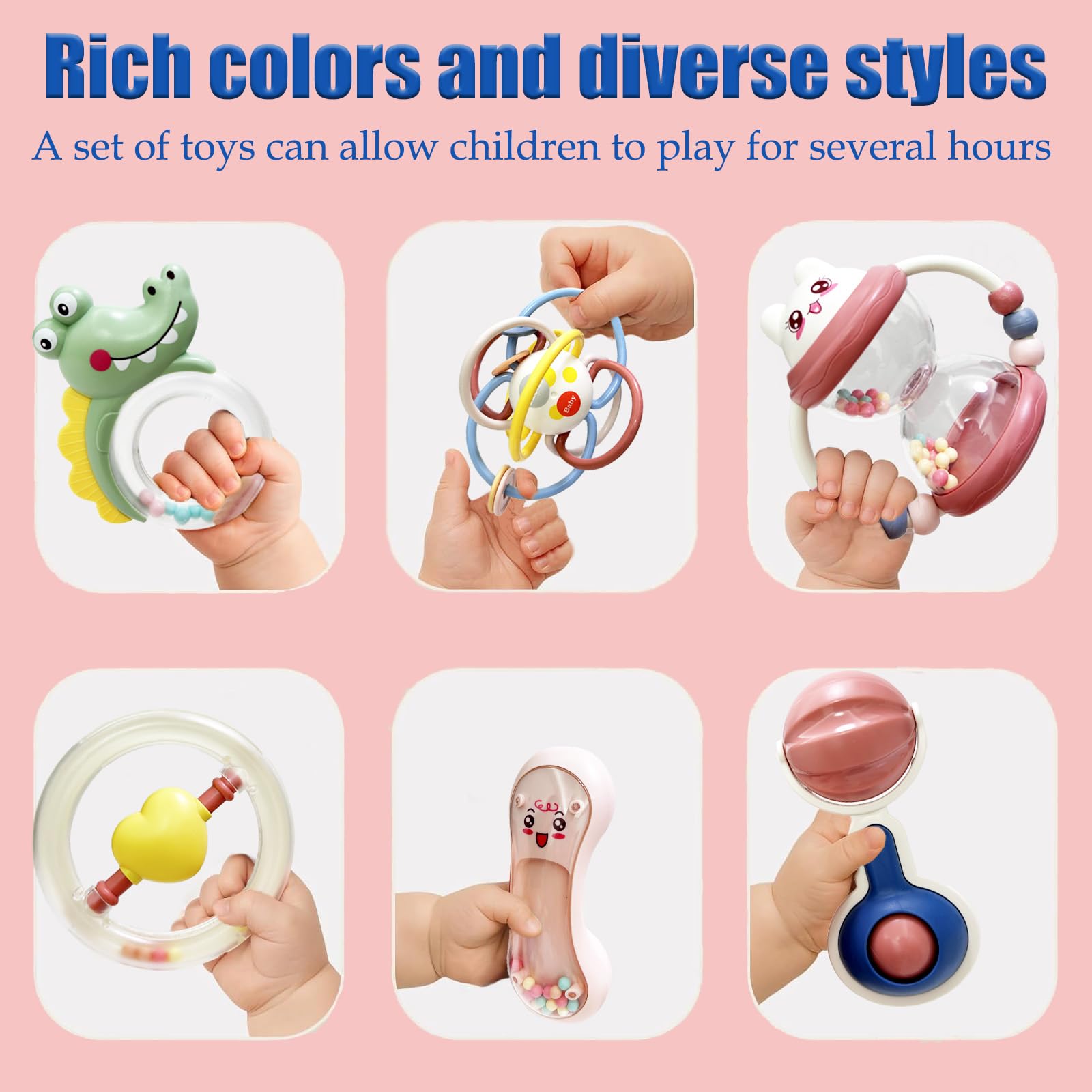 Gdbykds 14pcs Baby Rattles, Baby Rattle Toy Set for 0-12 Months, Newborn Shower Gift Boys & Girls - Image 2