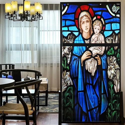 Miniatura 5 de Lámina decorativa para ventana, privacidad, pintura de bosque, adhesivos estáticos para ventanas, sin pegamento, cubiertas esmeriladas para ventanas