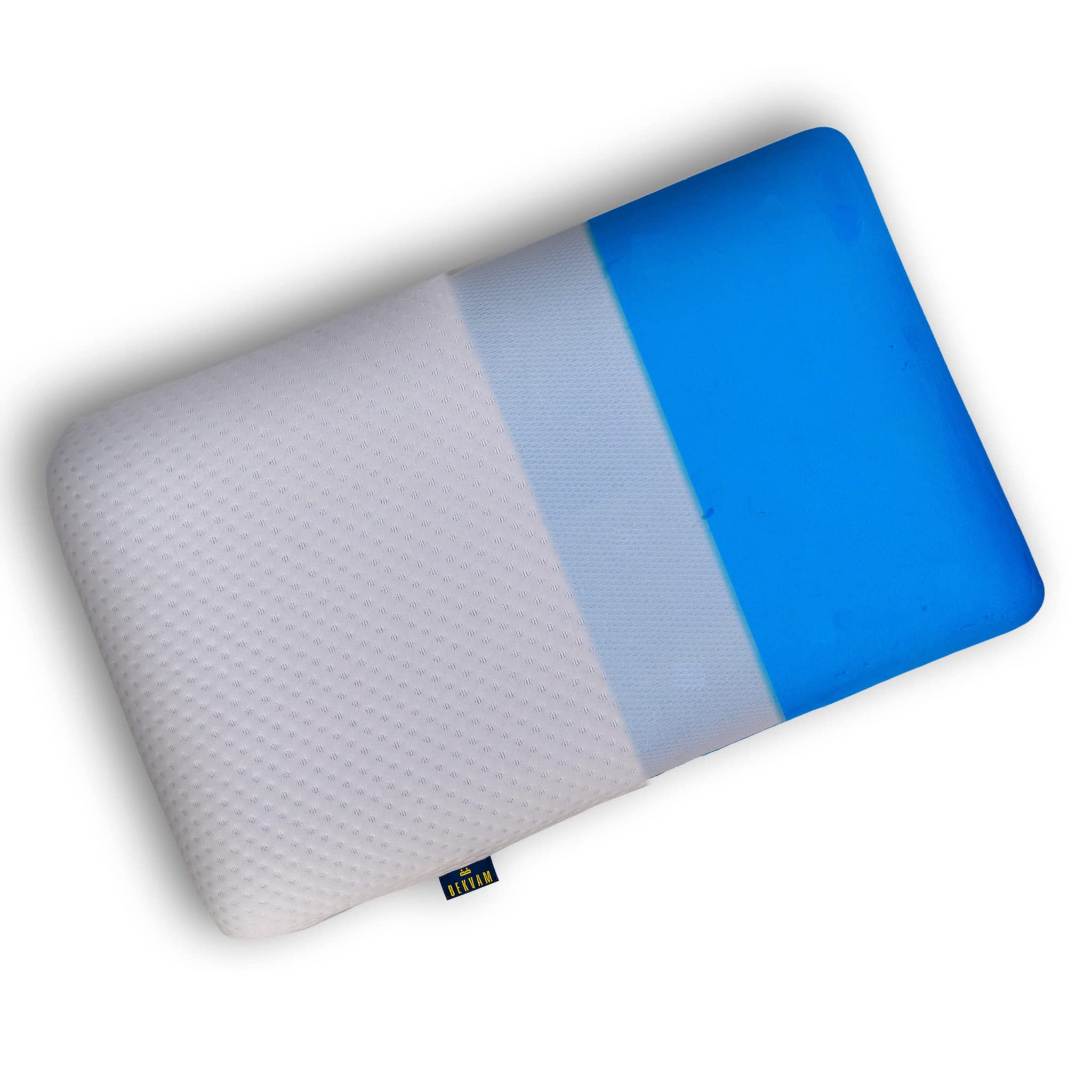 BEKVAM Cooling Gel Memory Foam, Back Sleeper & Side Sleeper Pillows, Removable Cover, White Pack of 2